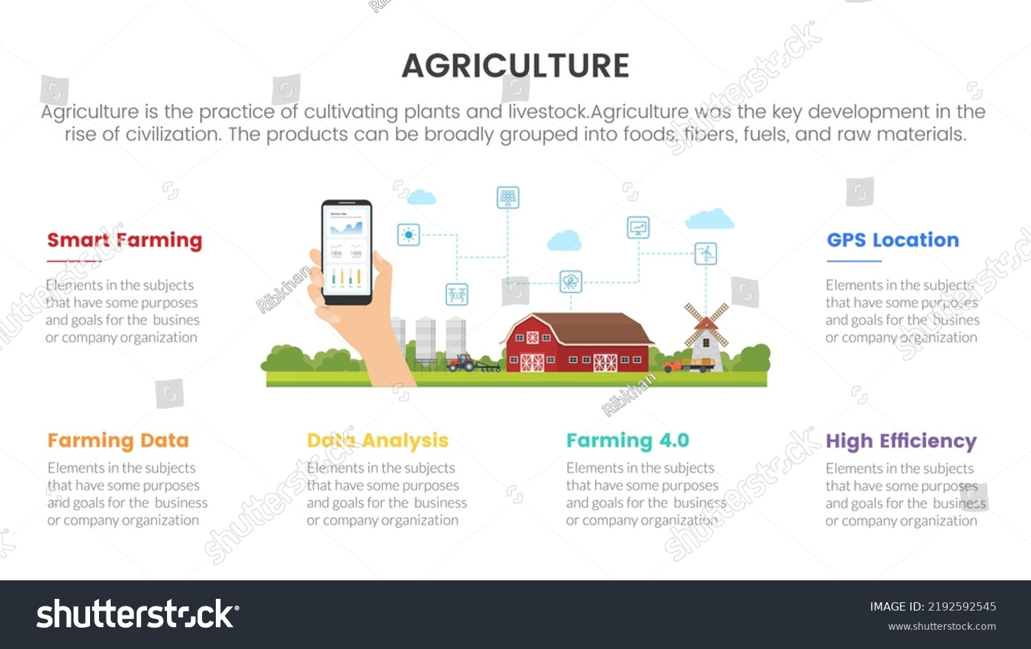 Smart Farming Agriculture Infographic Concept Royalty Free Stock