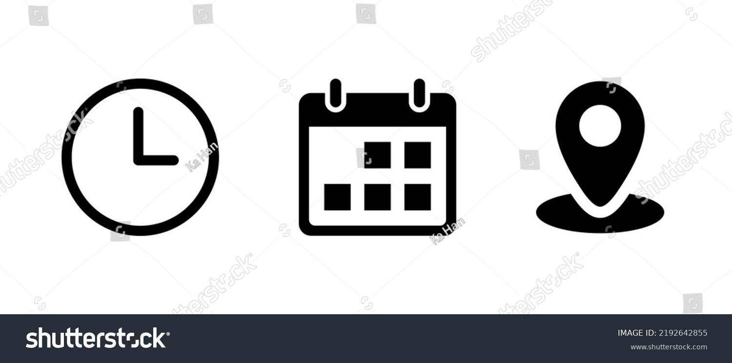 Time, date, and address icon vector. Event elements #2192642855