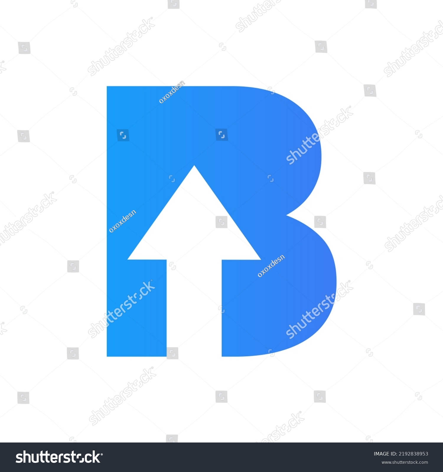 Letter B Financial Logo With Growth Arrow Design - Royalty Free Stock ...