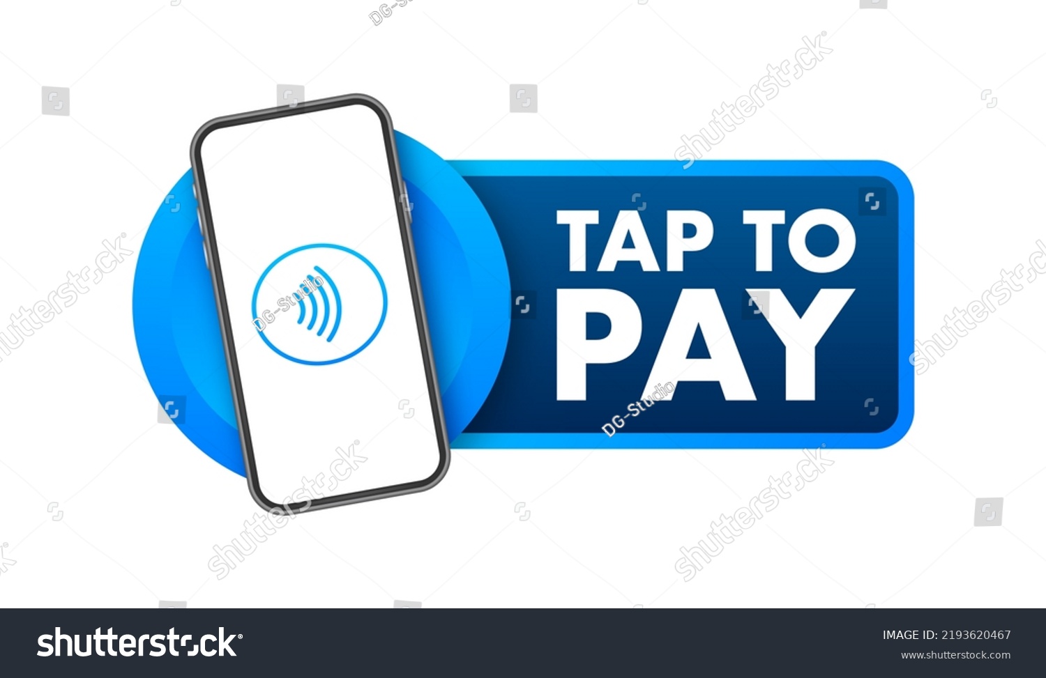 Contactless wireless pay sign logo. NFC - Royalty Free Stock Vector ...