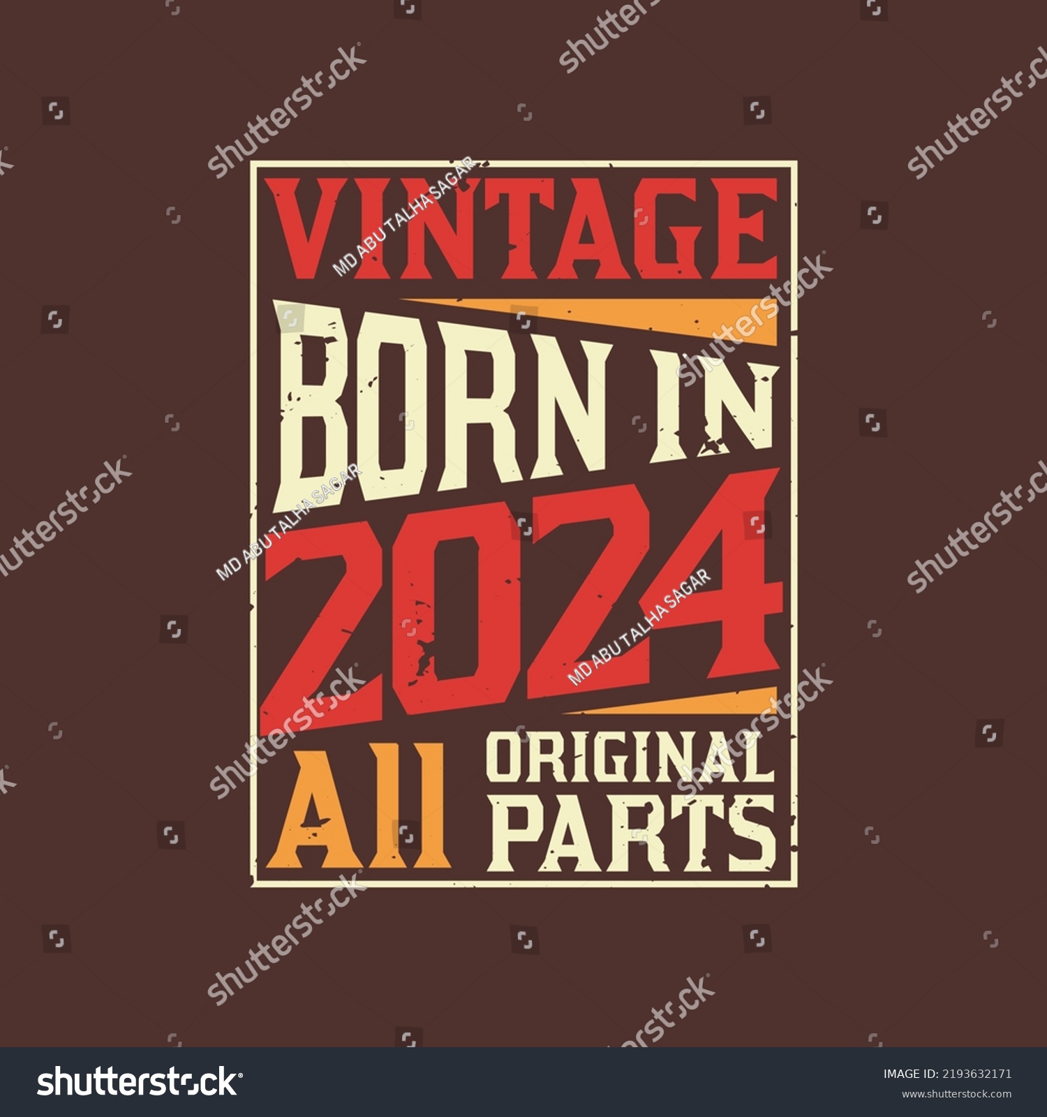 Born in 2024, Vintage 2024 Birthday Celebration Royalty Free Stock