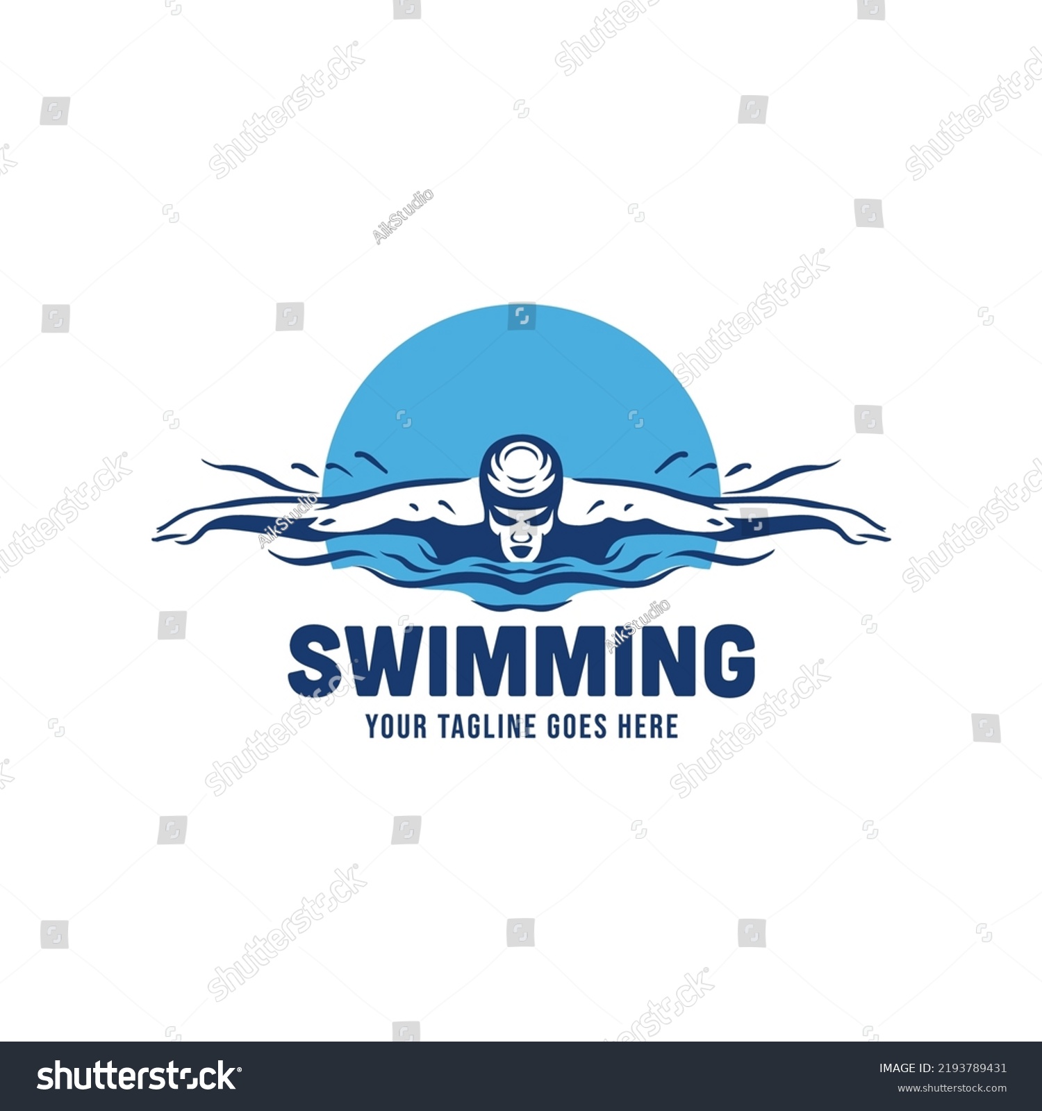 Logo Of A Swimmer. Swimming Club Or Swimming - Royalty Free Stock ...