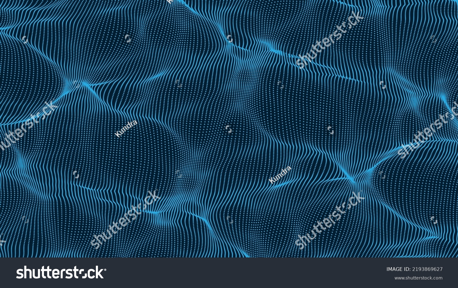 Vector particle waves. Ocean  abstract aerial view . Smooth waves of dots. Elegant particle flow. Elegant technology background for futuristic designs. #2193869627