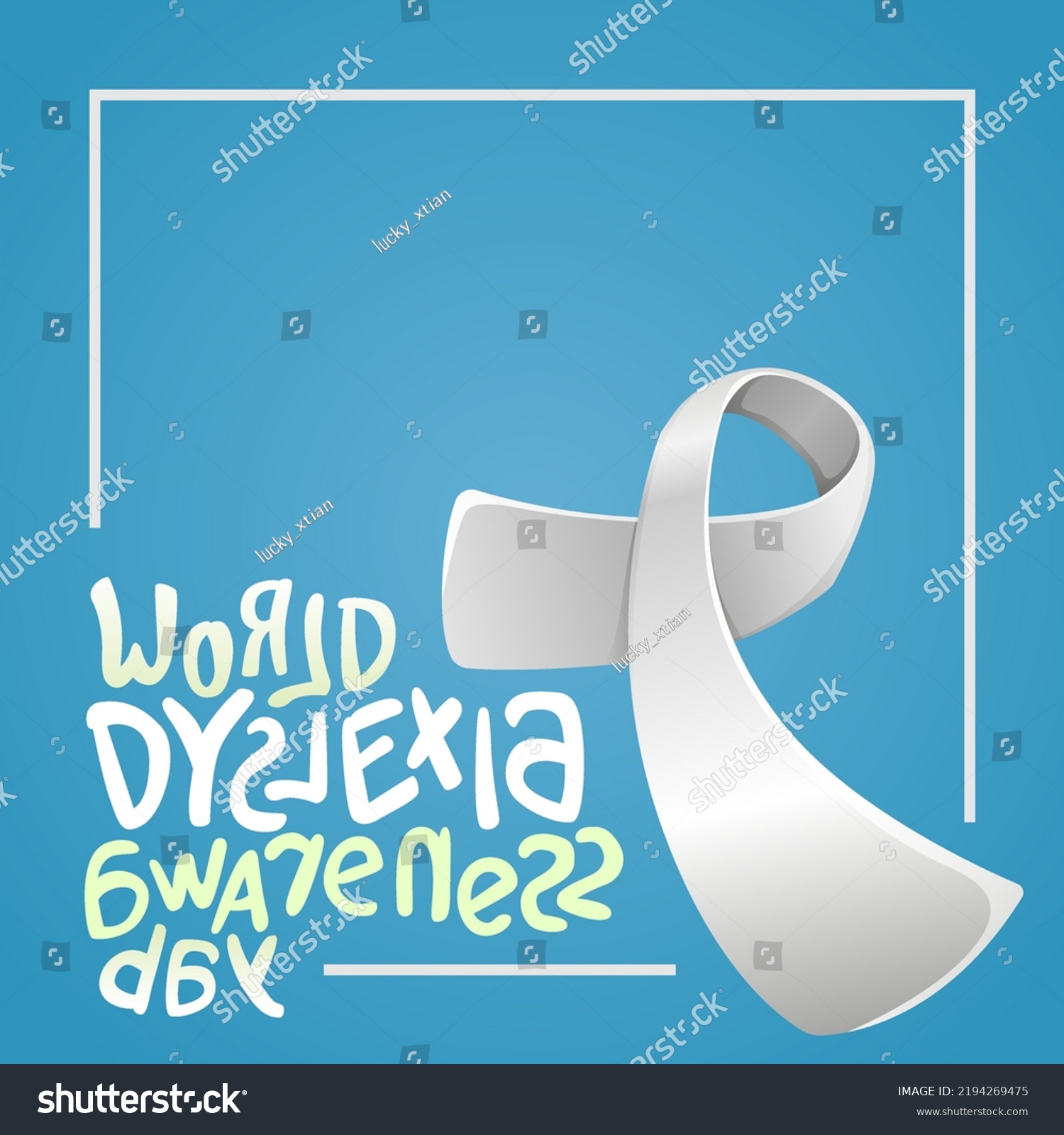 World Dyslexia Awareness Day Silver Ribbon - Royalty Free Stock Vector ...