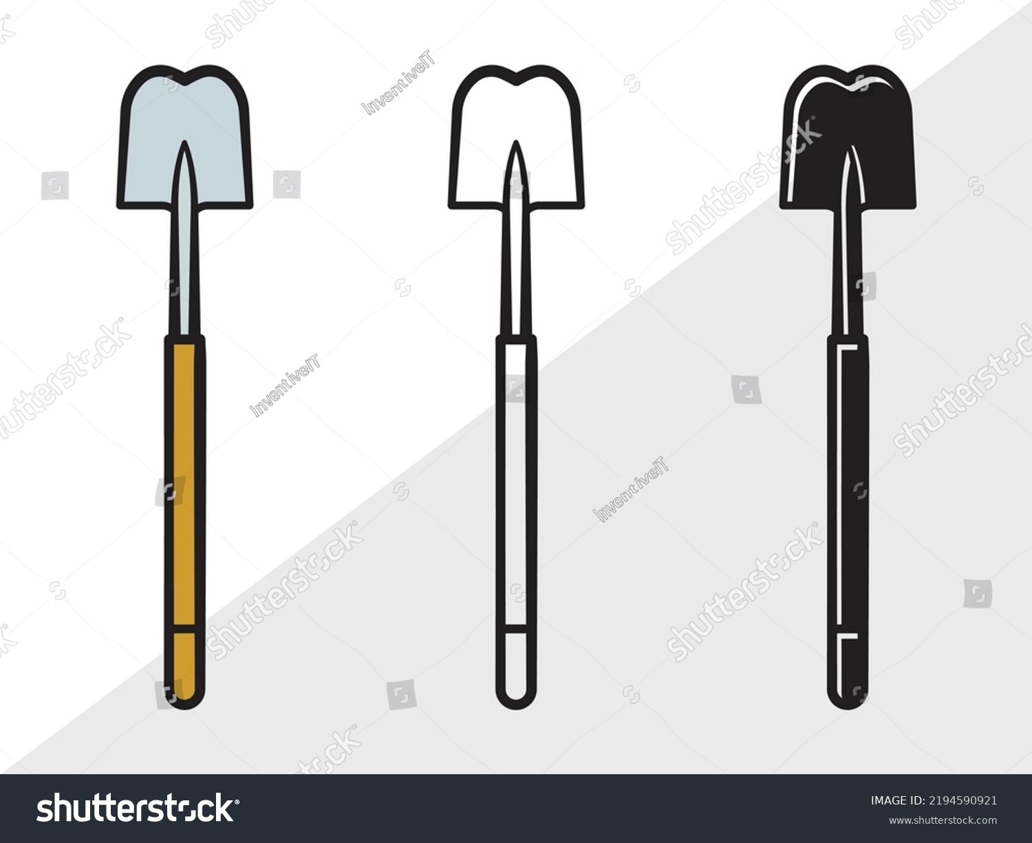 Shovel Clipart SVG Printable Vector Illustration - Royalty Free Stock ...