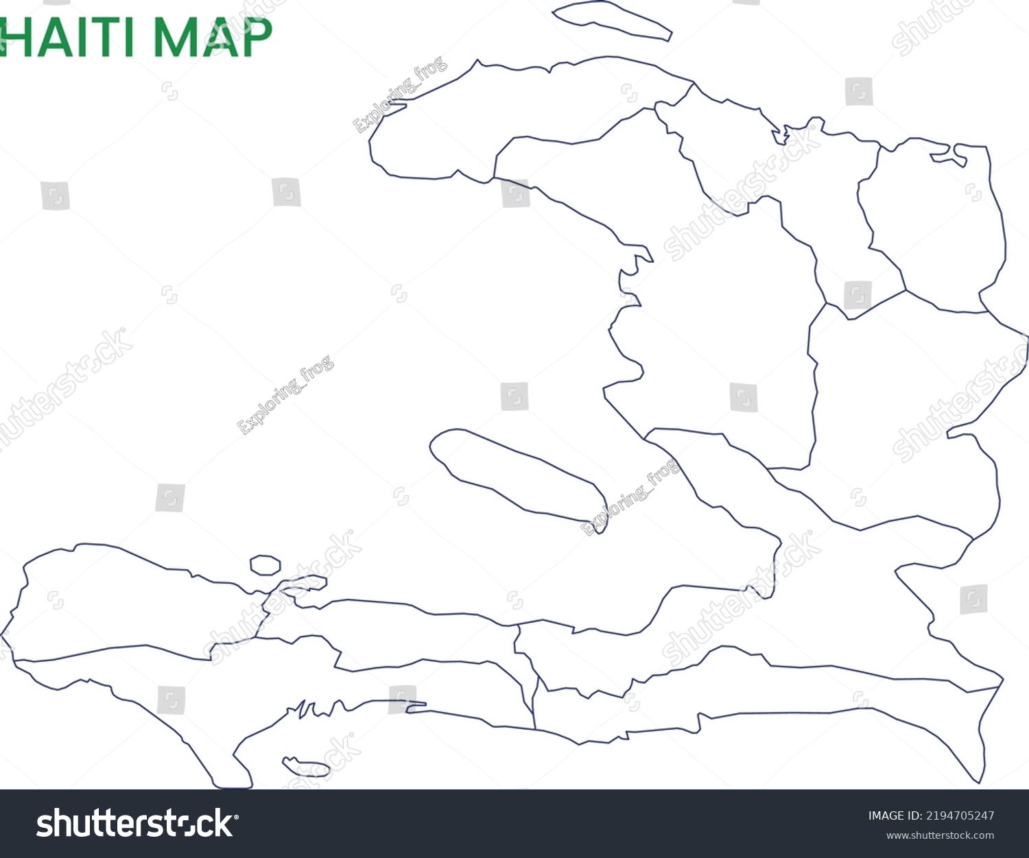 High detailed map of Haiti Outline - Avopix 2194705247