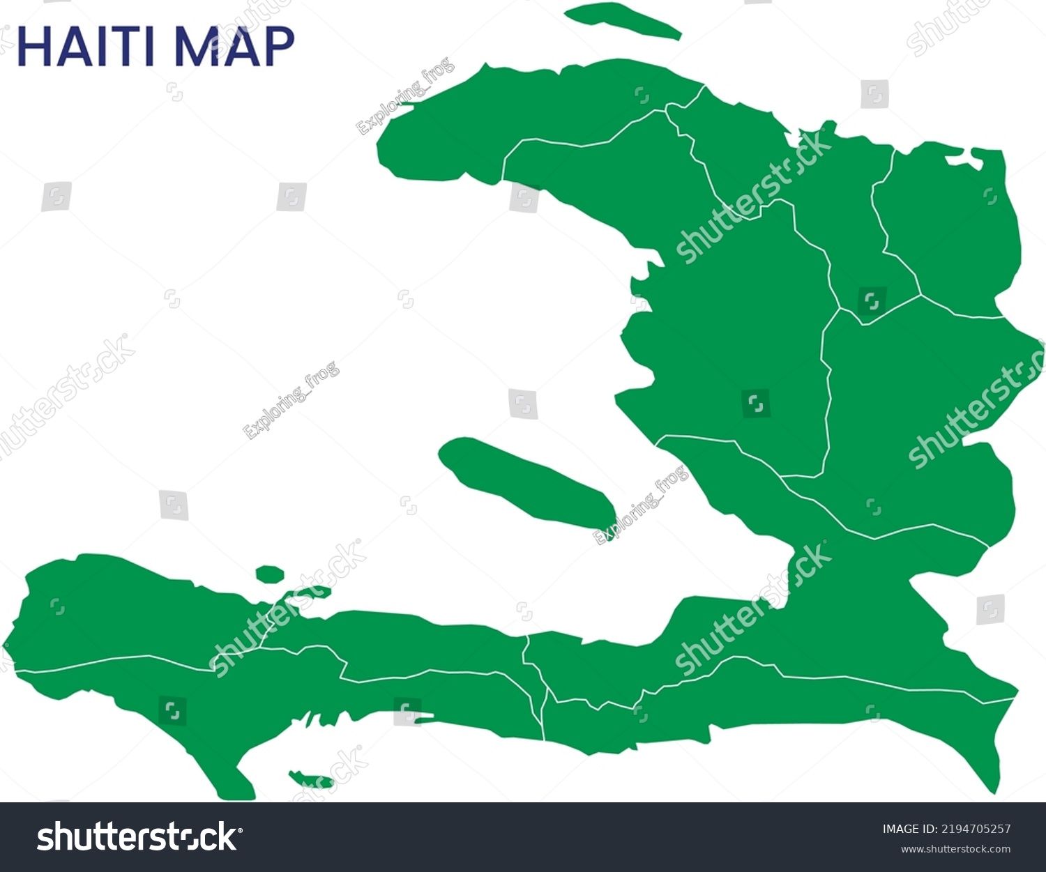 High detailed map of Haiti Outline - Avopix 2194705257