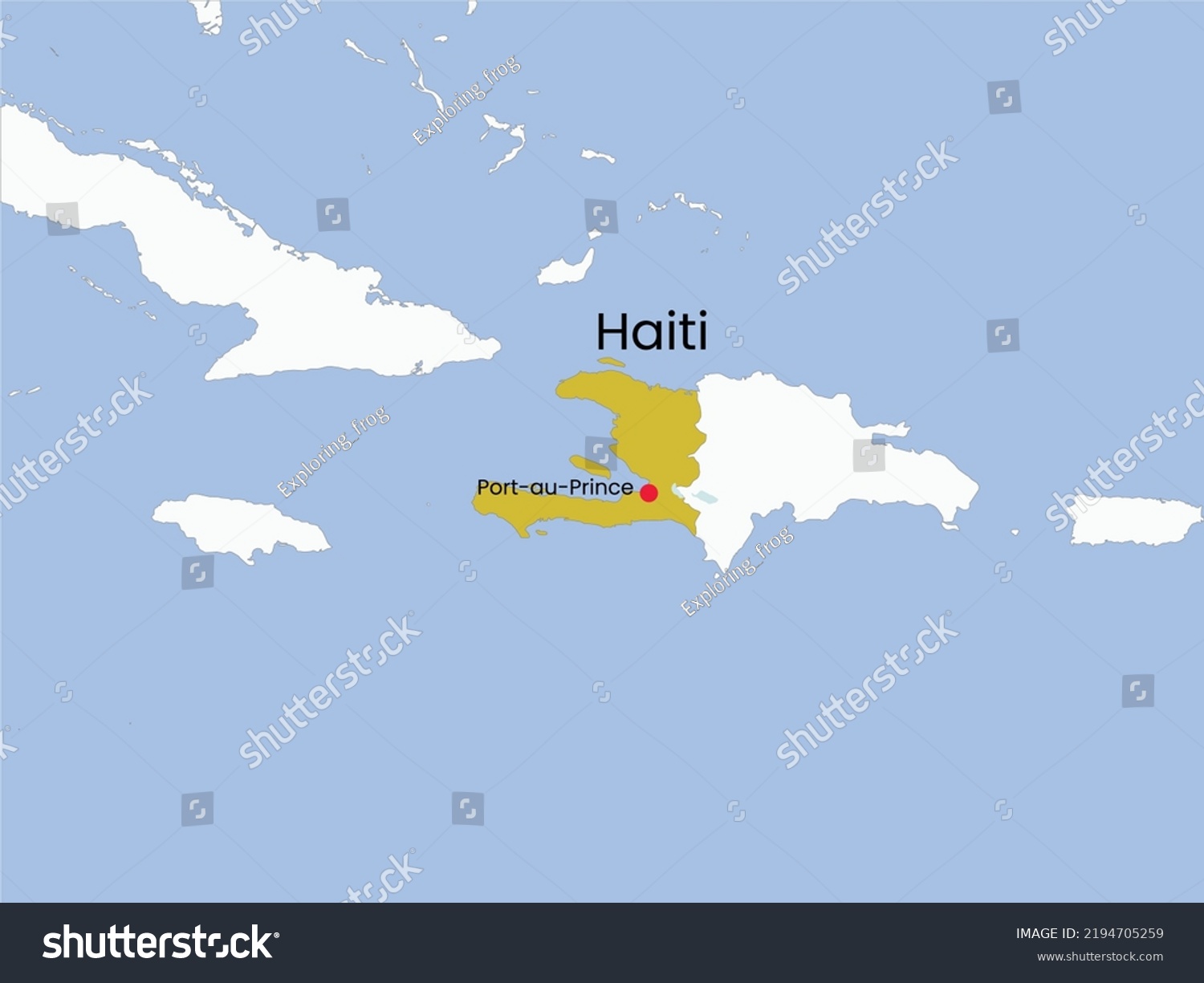 High Detailed Map Of Haiti. Outline Map Of Haiti - Royalty Free Stock ...