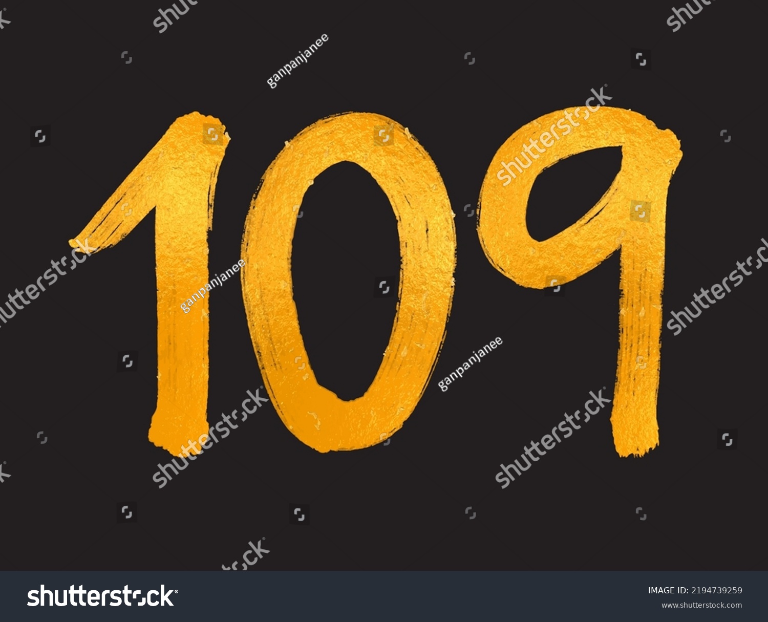 109 Number Logo Vector Illustration 109 Years Royalty Free Stock