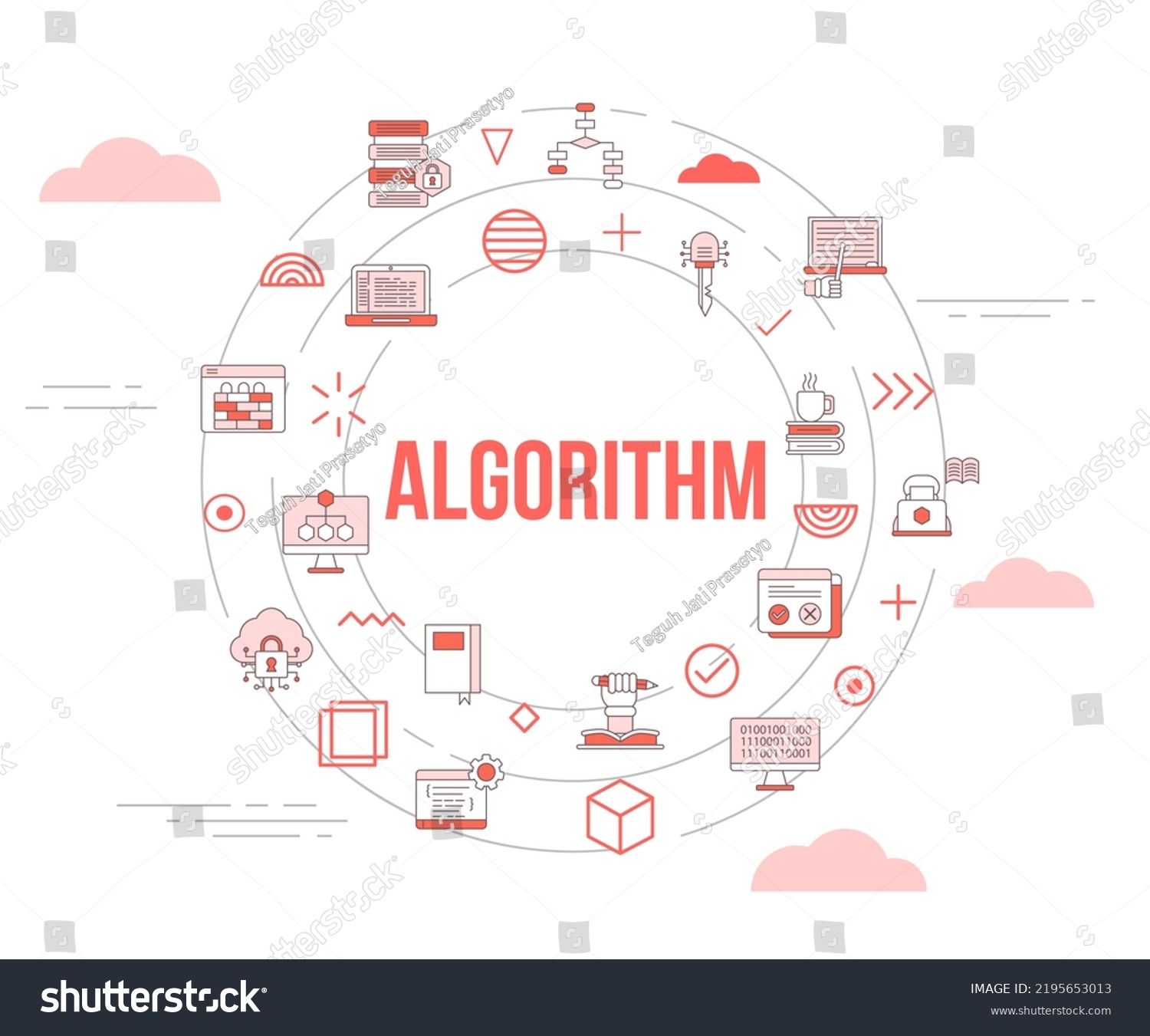 algorithm concept with icon set template banner - Royalty Free Stock ...