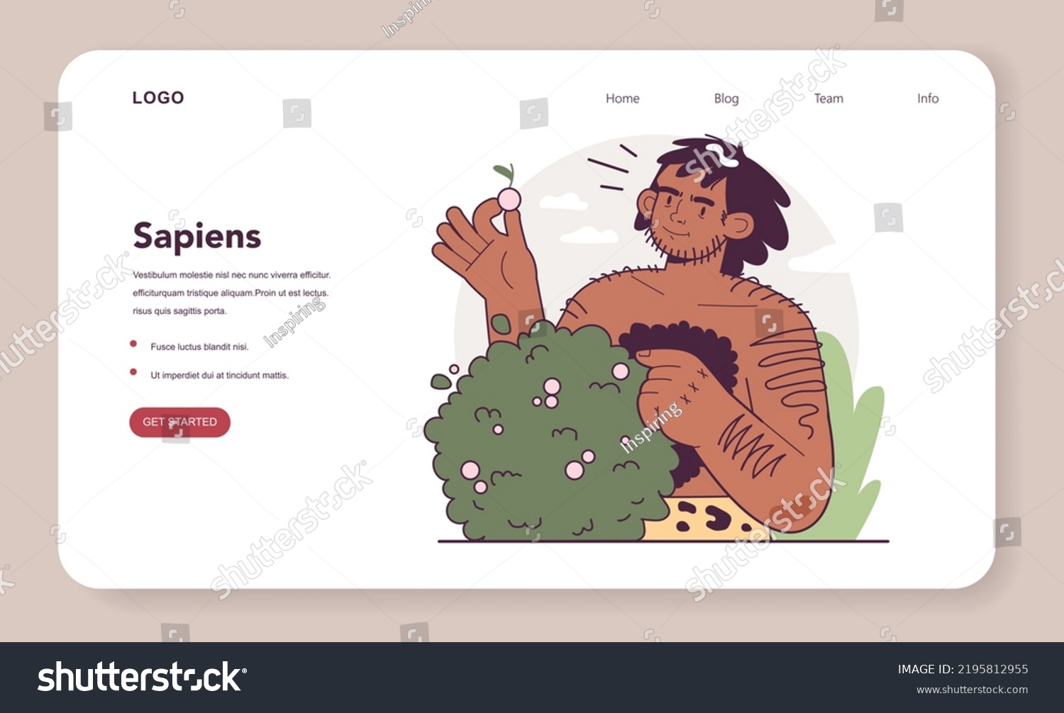 Cavemen, Primitive People Gathering Fruits And - Royalty Free Stock 