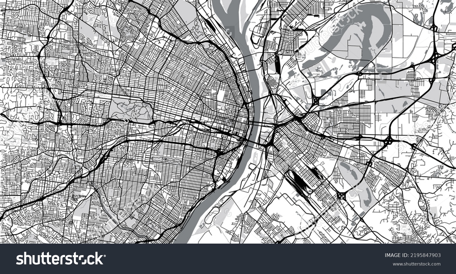 Urban vector city map of St Louis, California , - Royalty Free Stock ...