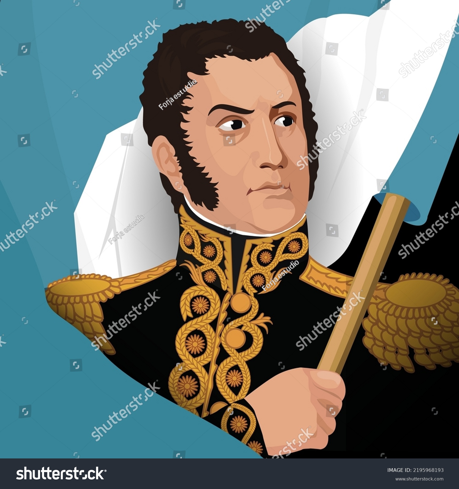 José de San Martín, Hero of Argentina's - Royalty Free Stock Vector ...