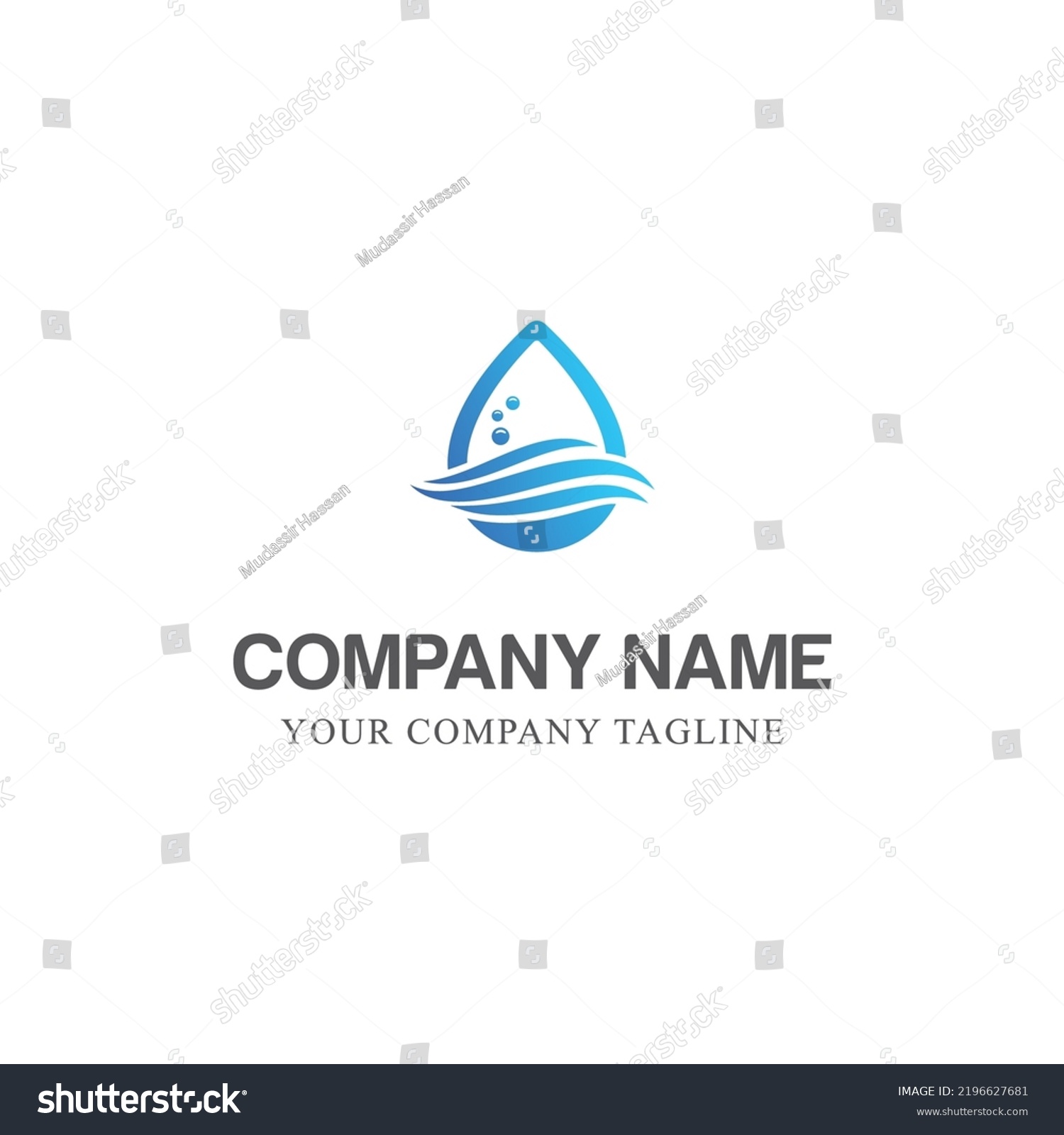 Water Waves Logo Template Blue Water Logo Royalty Free Stock Vector