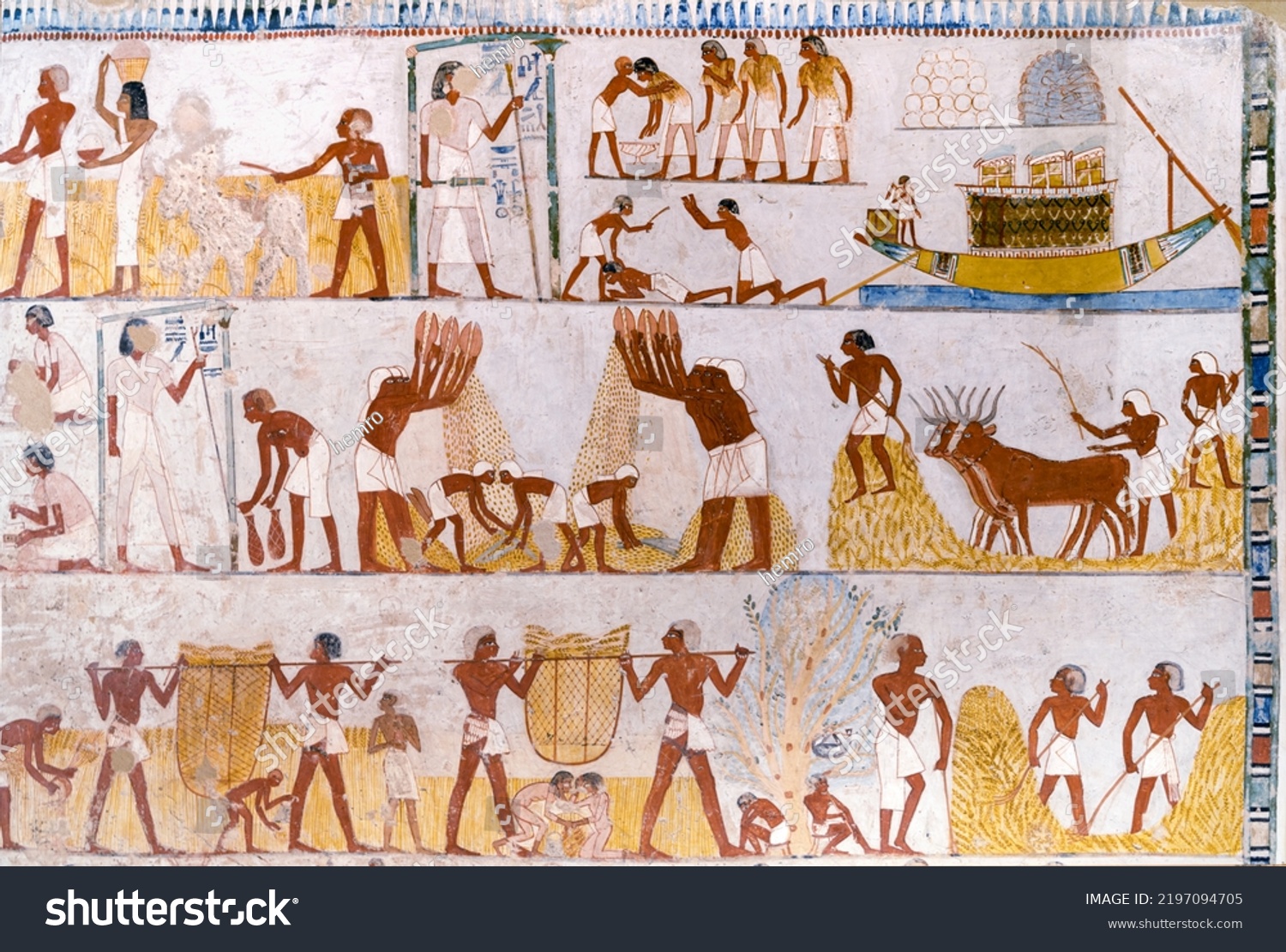 Agricultural scenes from the tomb of Menna at valley of the Nobles . Luxor .Egypt . #2197094705