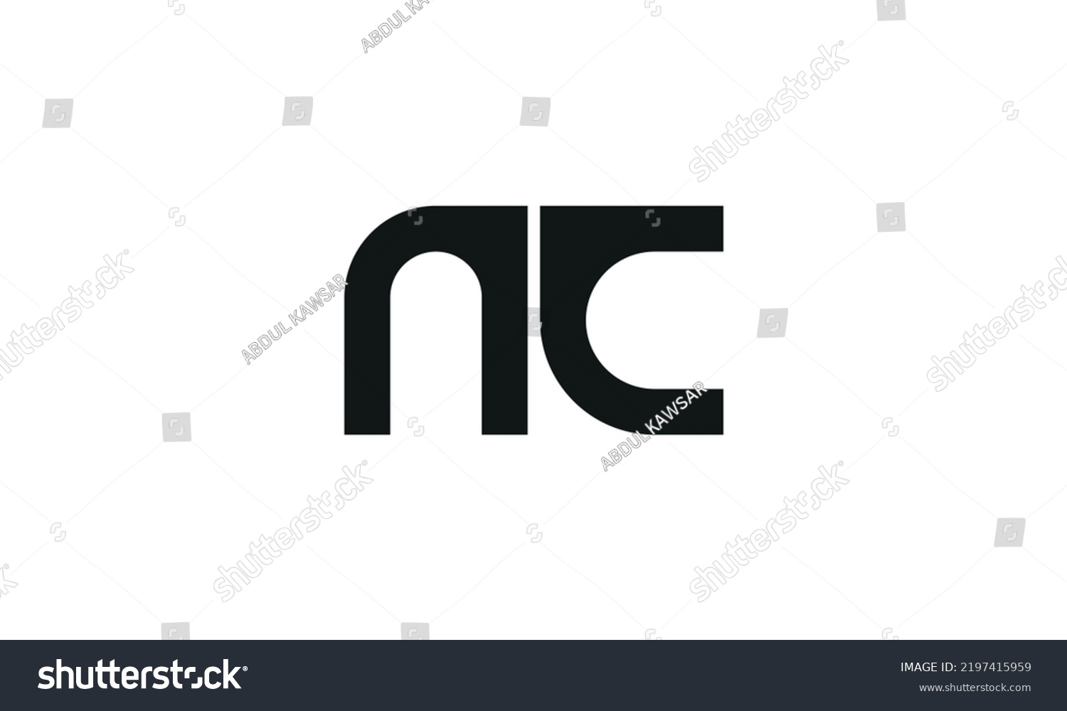 Letter NC logo design. NC logo icon design - Royalty Free Stock Vector ...