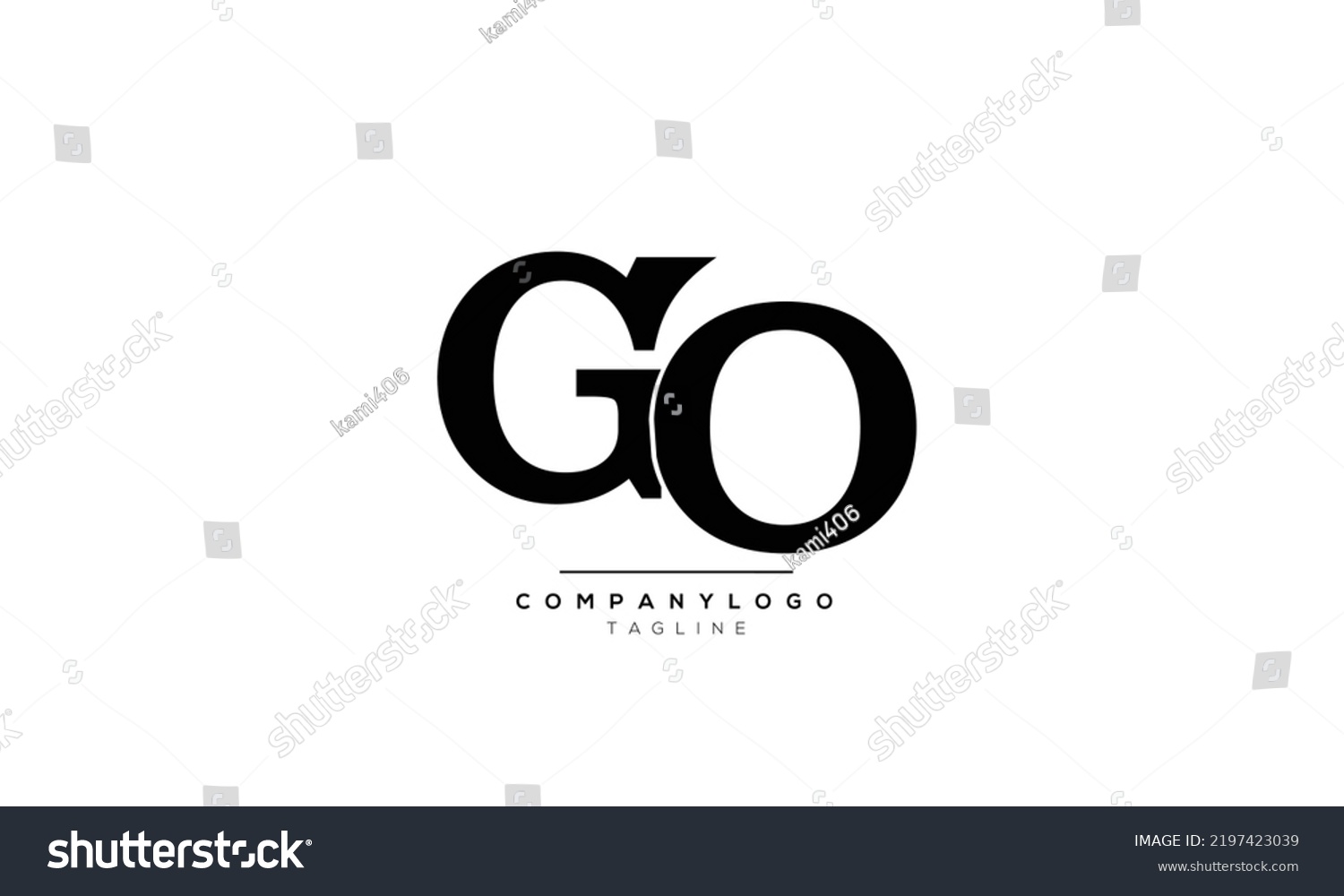 Alphabet letters Initials Monogram logo GO, GO Royalty Free Stock