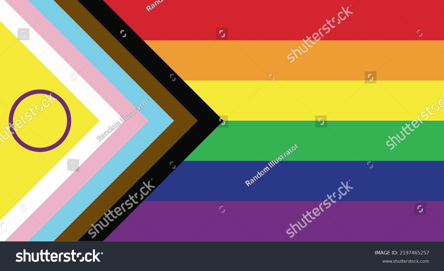 New Updated Lgbtq Pride Flag Vector Intersex Royalty Free Stock Vector 2197465257