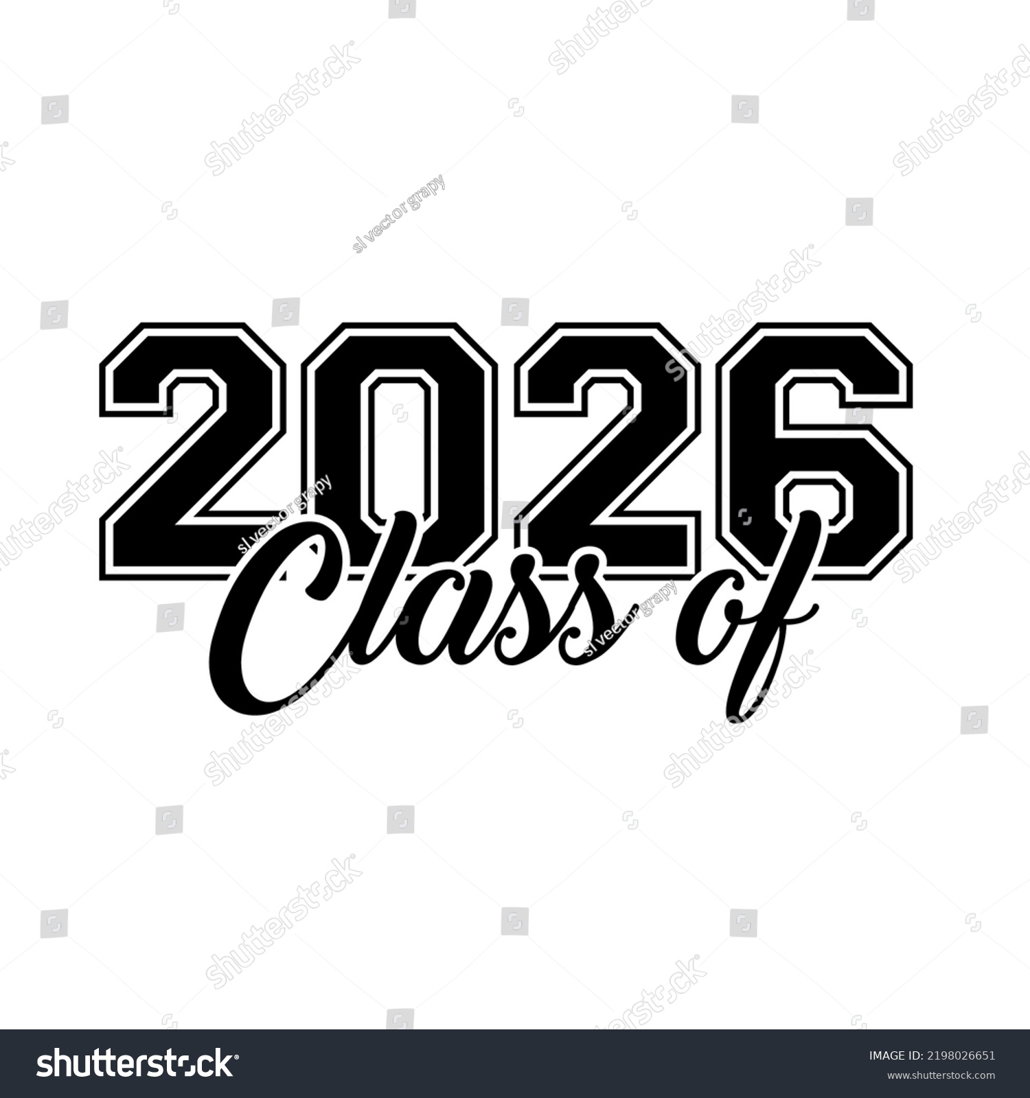 Class Of 2026 Vector, T shirt Design White - Royalty Free Stock Vector ...