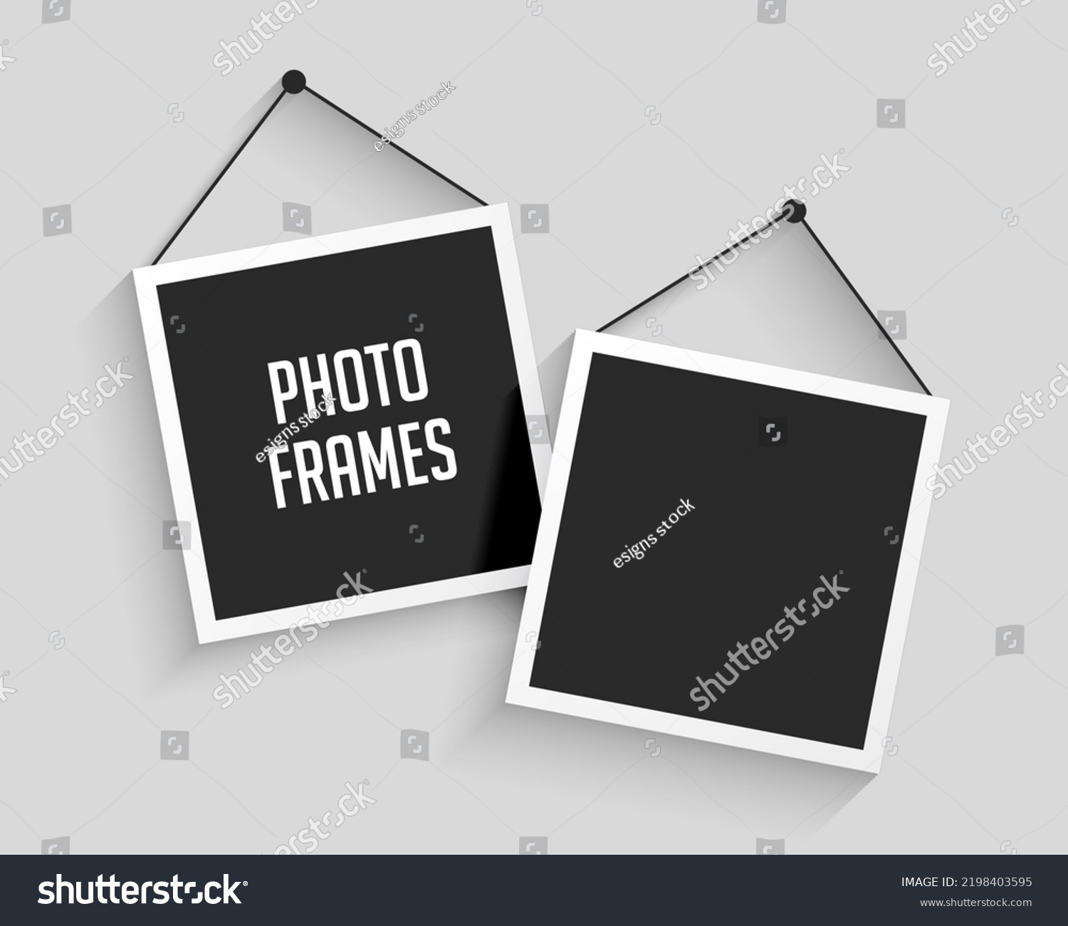 Retro Realistic Vector Photo Frame Placed On - Royalty Free Stock ...