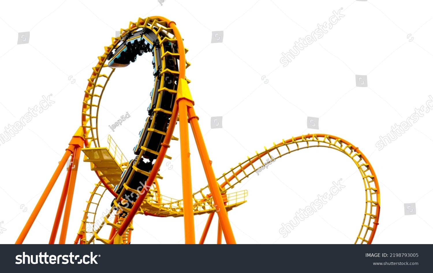 Roller coaster concept is related to business, joy or fear when playing high and fast rides, pieces of steel. #2198793005