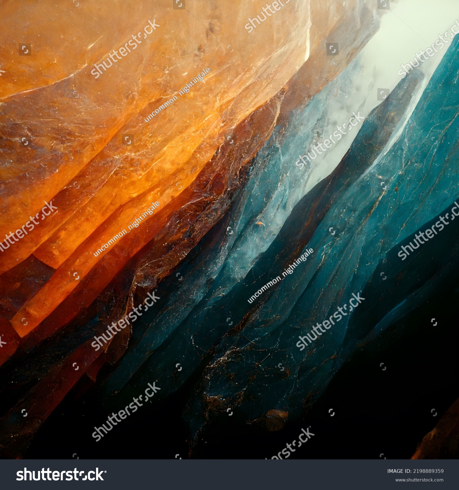 Abstract ice and amber cave background #2198889359