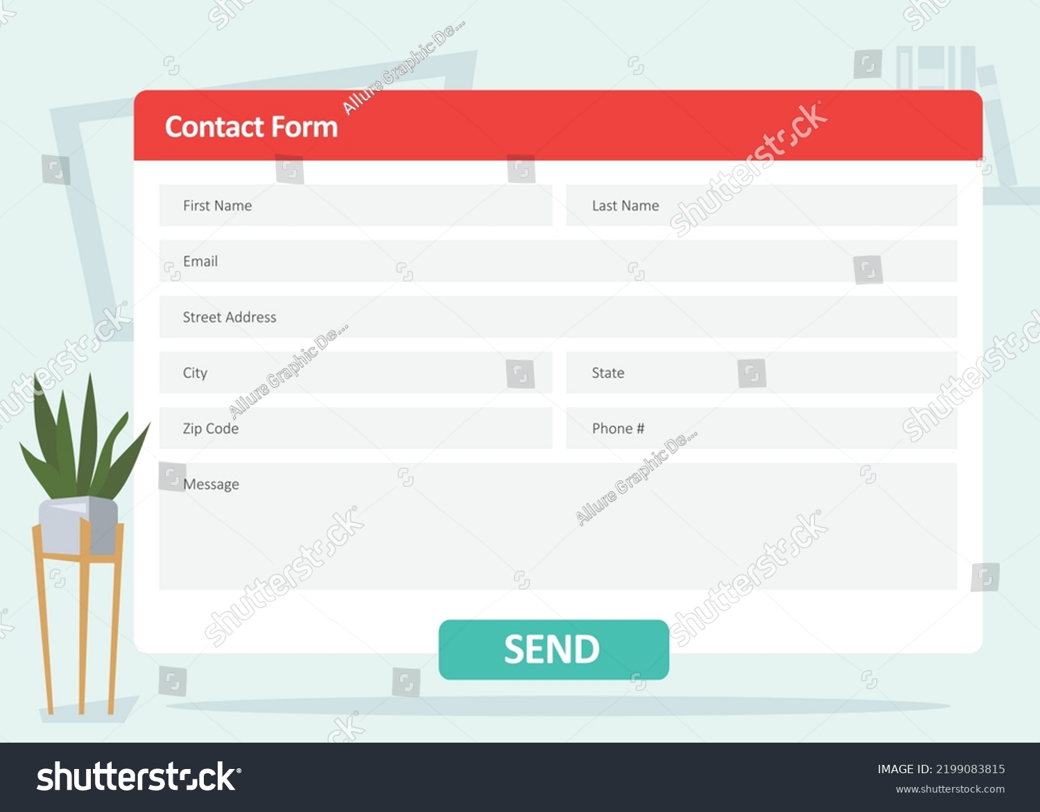 Contact Form with Fields and Send Button #2199083815