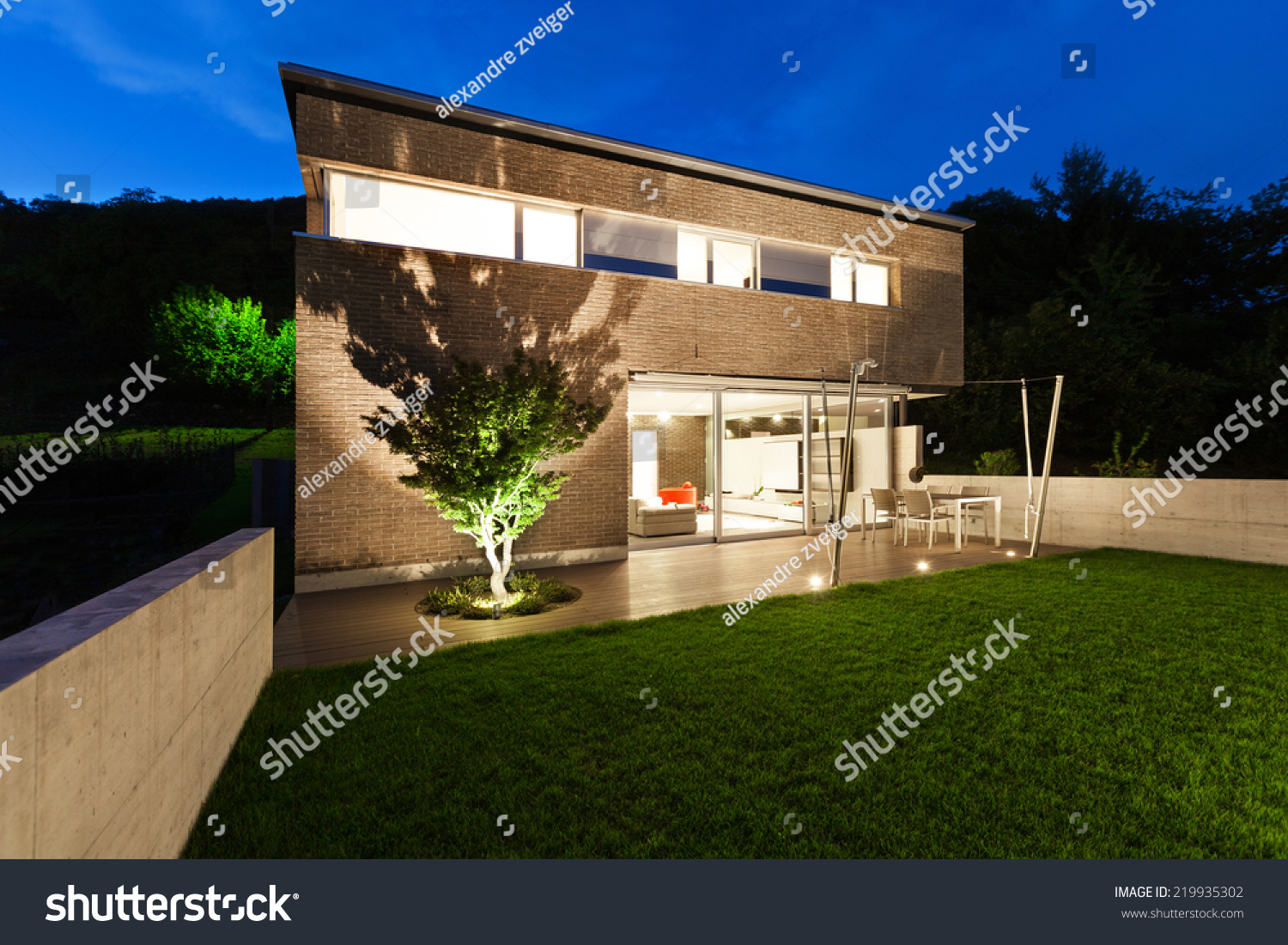 Architecture modern design, beautiful house, night scene #219935302