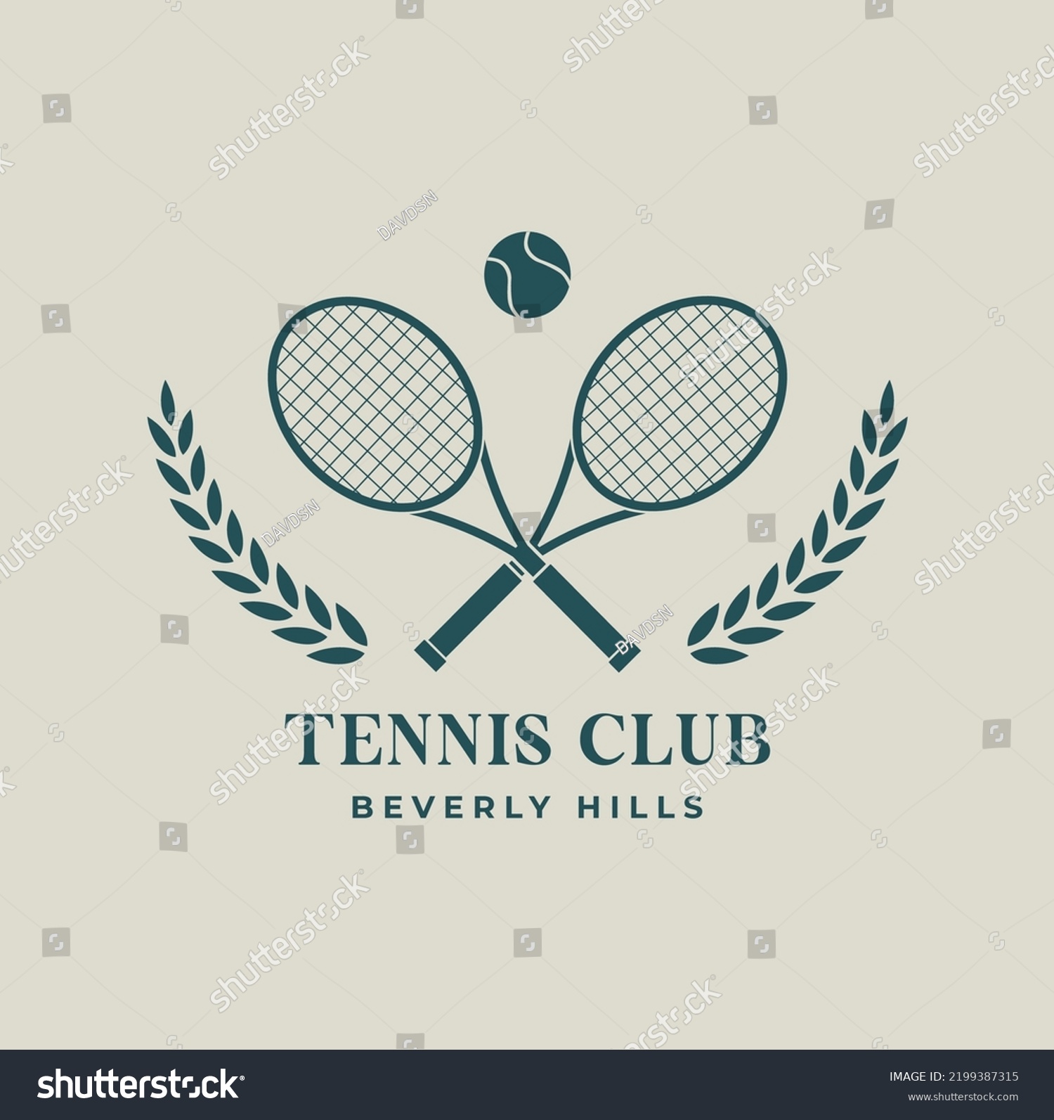 tennis logo, tennis club, two rackets and ball #2199387315