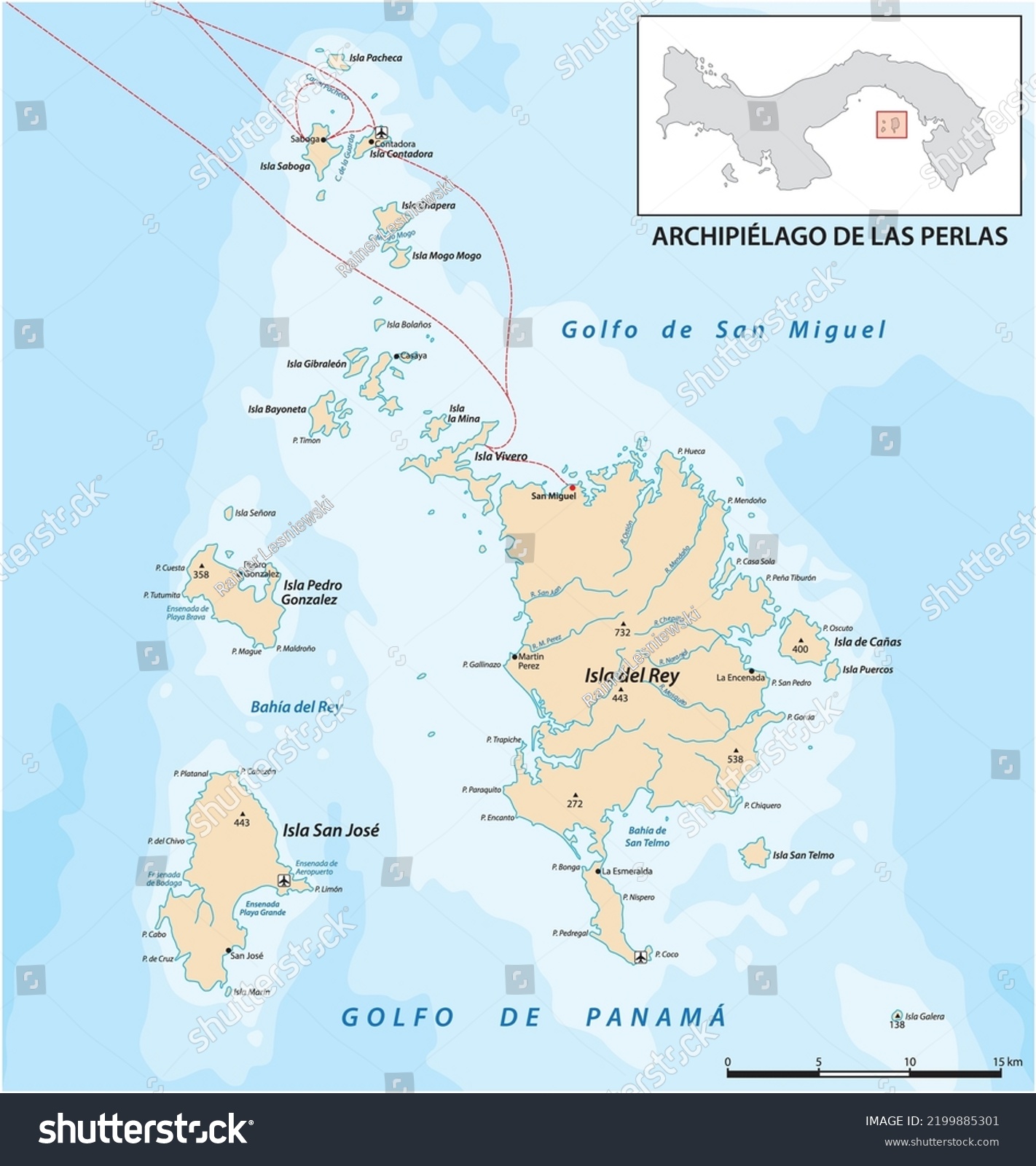 Vector map of the panamese archipelago pearl - Royalty Free Stock ...