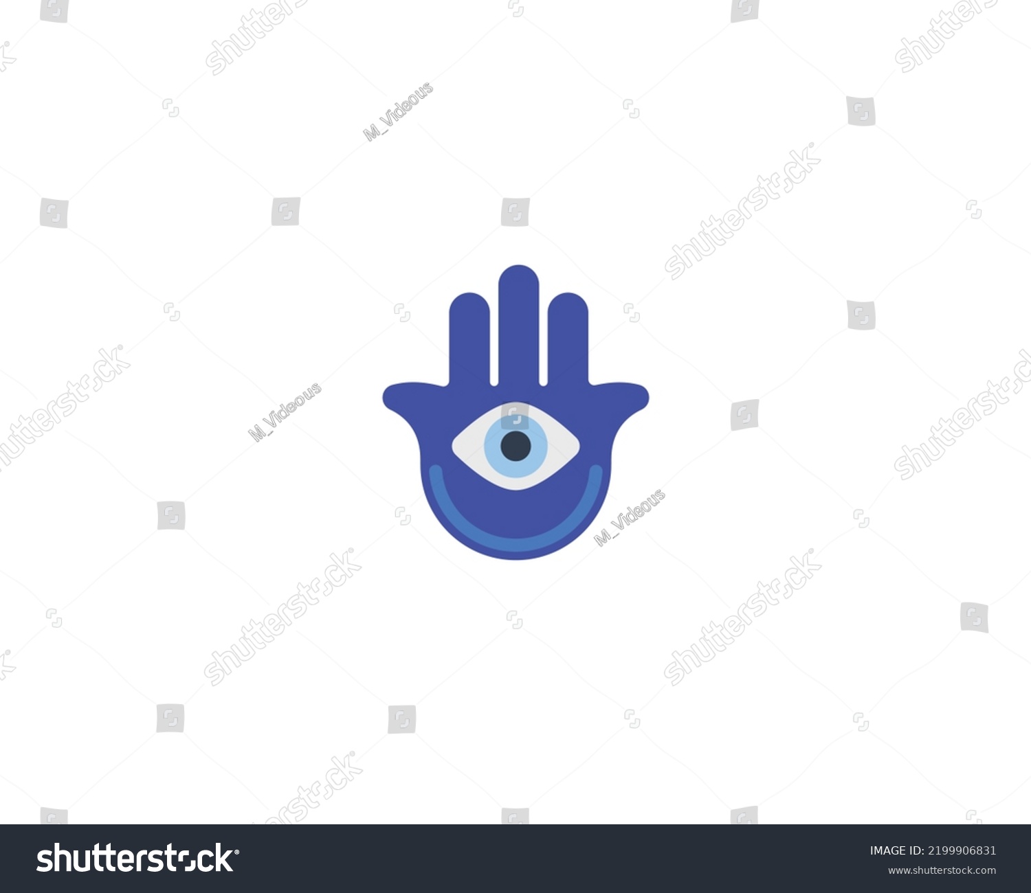 Hamsa amulet vector isolated emoji icon. Hamsa emoticon #2199906831