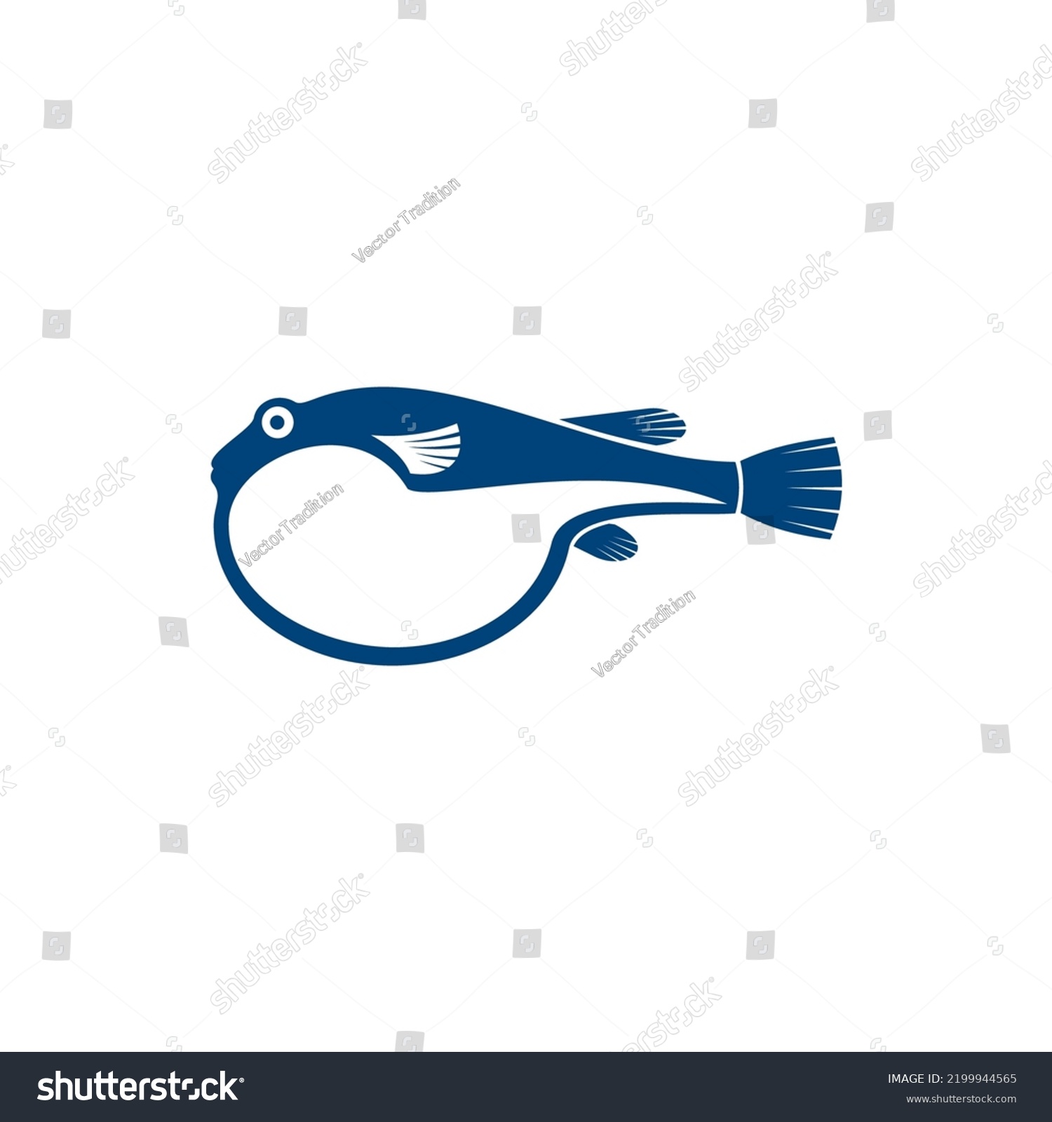 Purrerfish isolated Japanese fugu fish. Vector - Royalty Free Stock ...