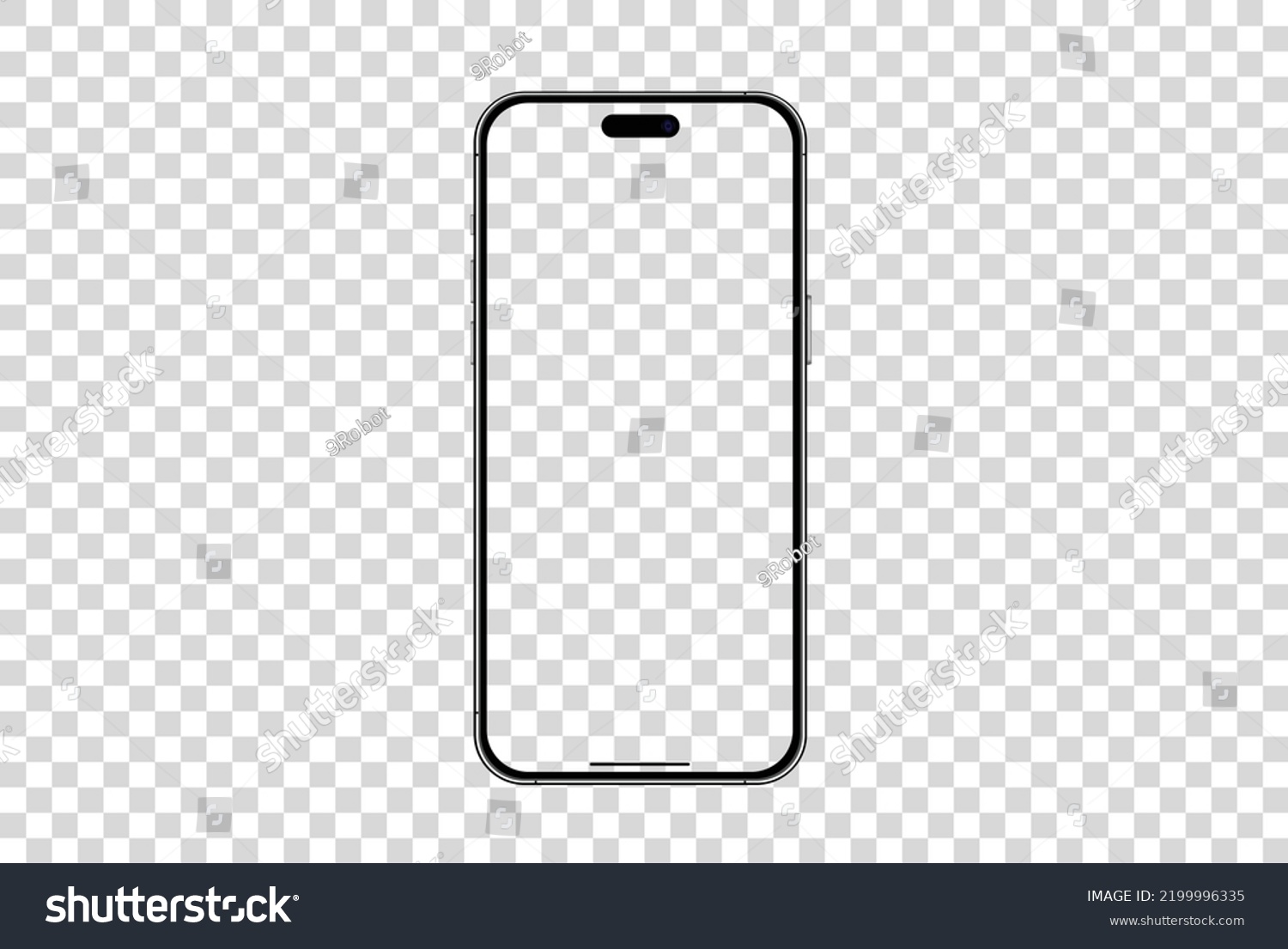 Mockup smart phone 15 generation vector and screen Transparent and Clipping Path isolated for Infographic Business web site design app but in 2023 #2199996335