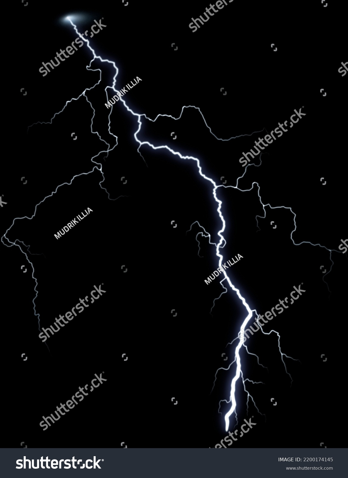 Thunder and lightning on a black background #2200174145