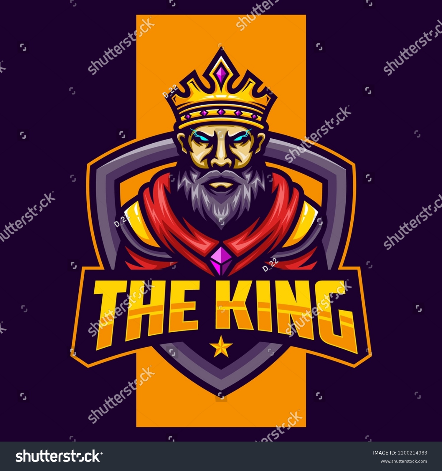 king mascot logo. esport logo design - Royalty Free Stock Vector ...