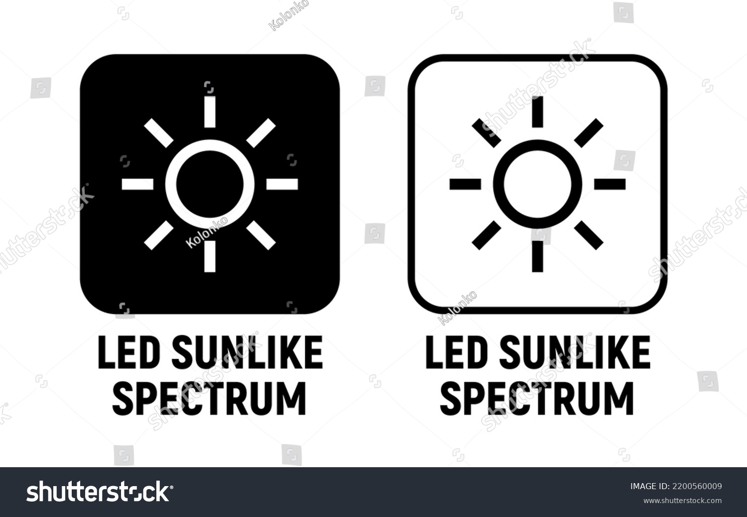 LED logo icon spectrum light indicator. LED line icon optic color energy #2200560009