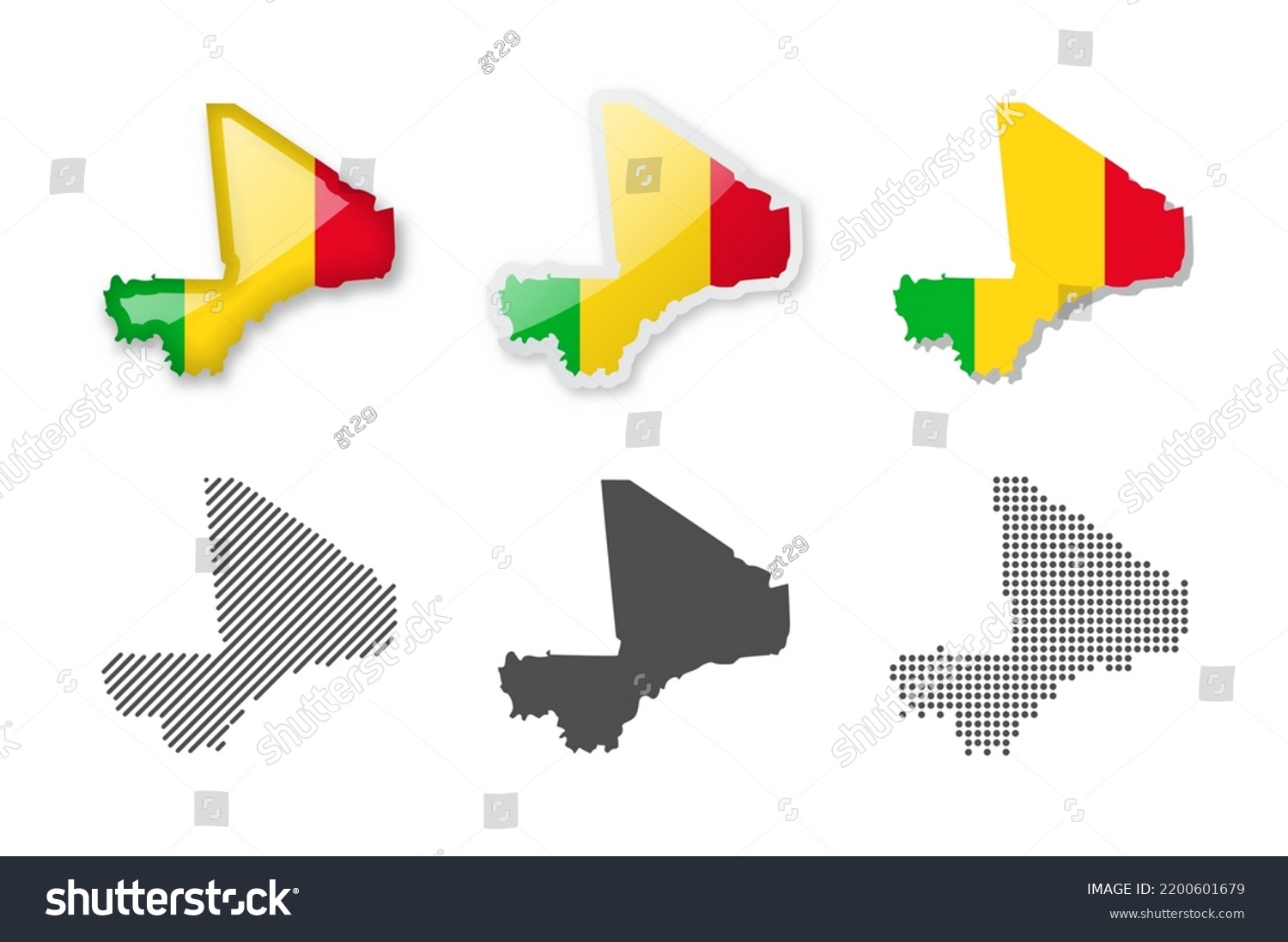 Mali - Maps Collection. Six maps of different - Royalty Free Stock ...