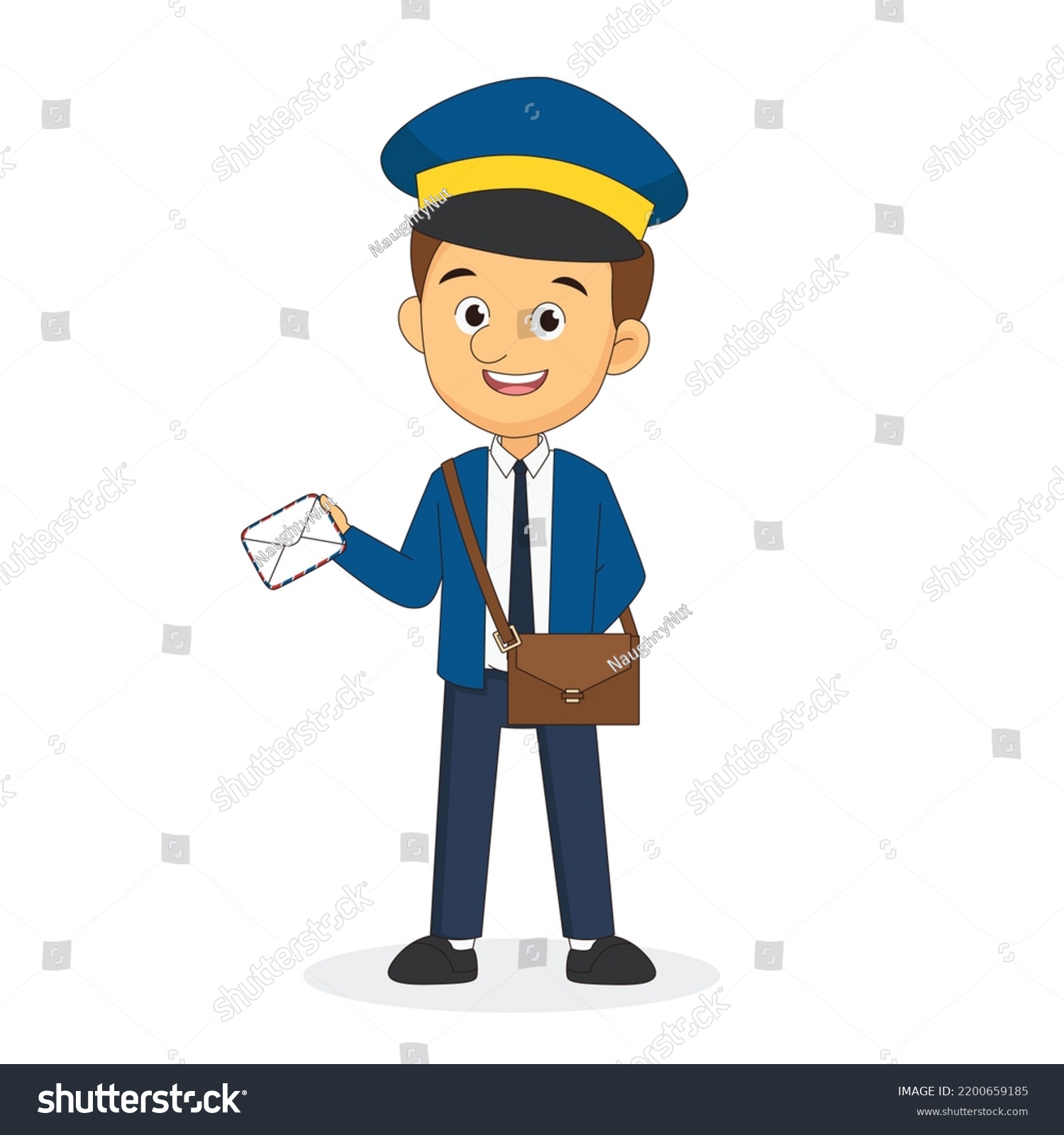 Post Office Postman Mailman Uniform Royalty Free Stock Vector 2200659185 