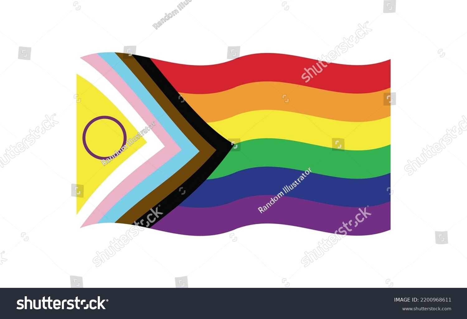 New Updated Lgbtq Pride Flag Vector Intersex Royalty Free Stock Vector 2200968611 1073