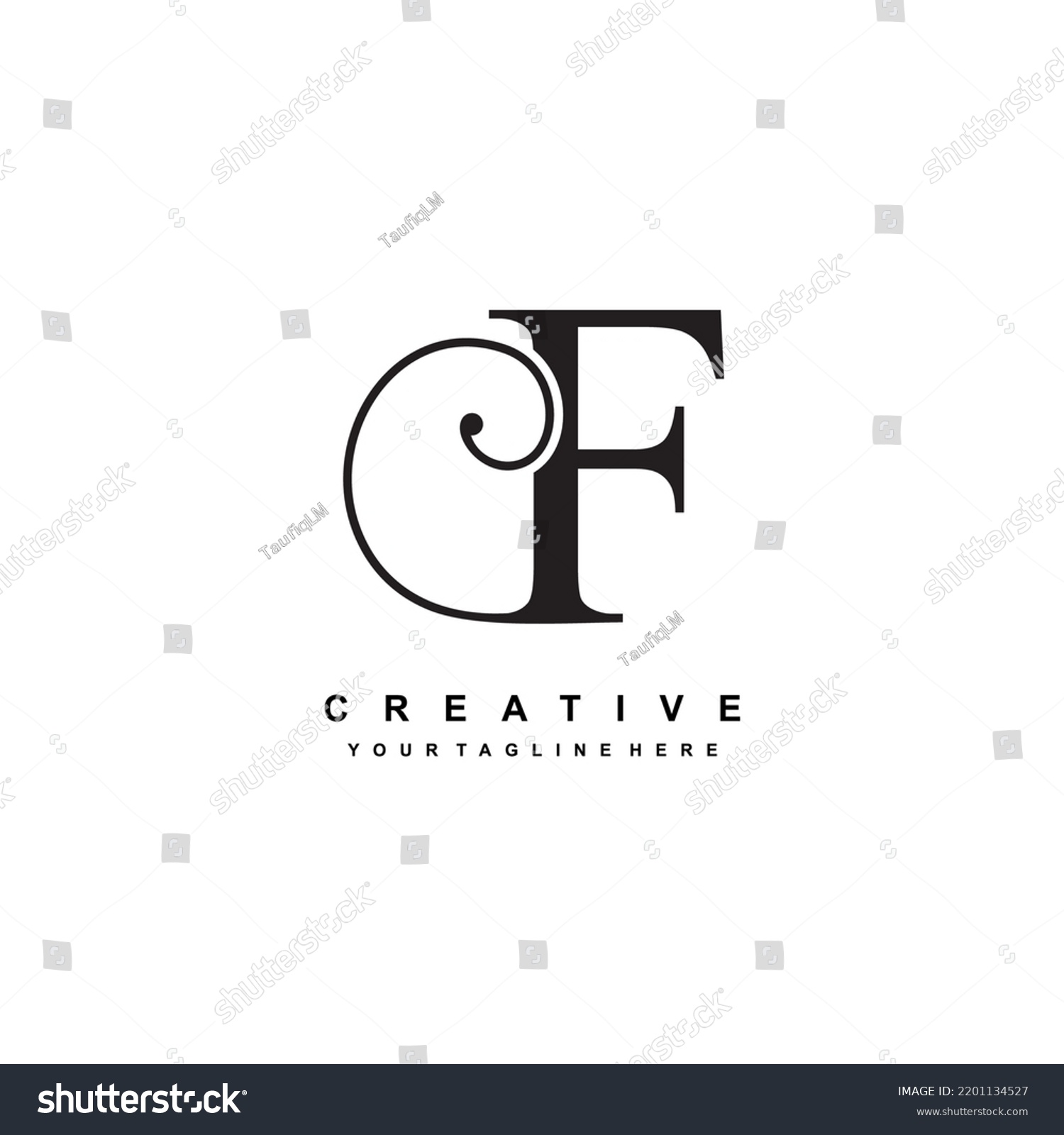 Luxury Black Letter F Logo Design F Flourish F Royalty Free Stock Vector 2201134527 5538