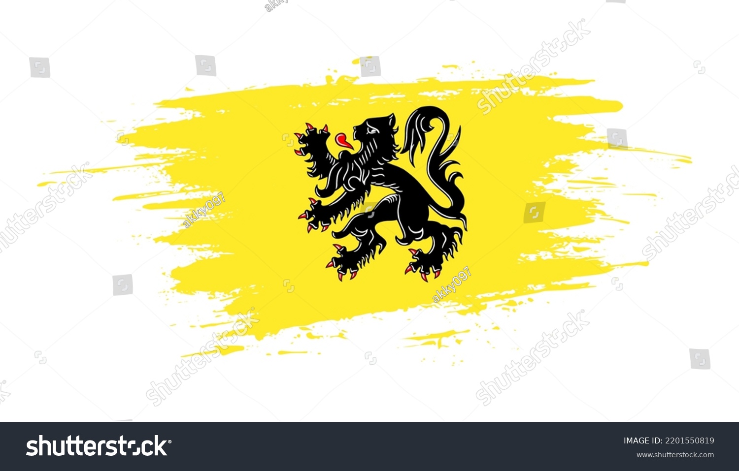 Hand drawn brush stroke flag of Flanders. - Royalty Free Stock Vector ...