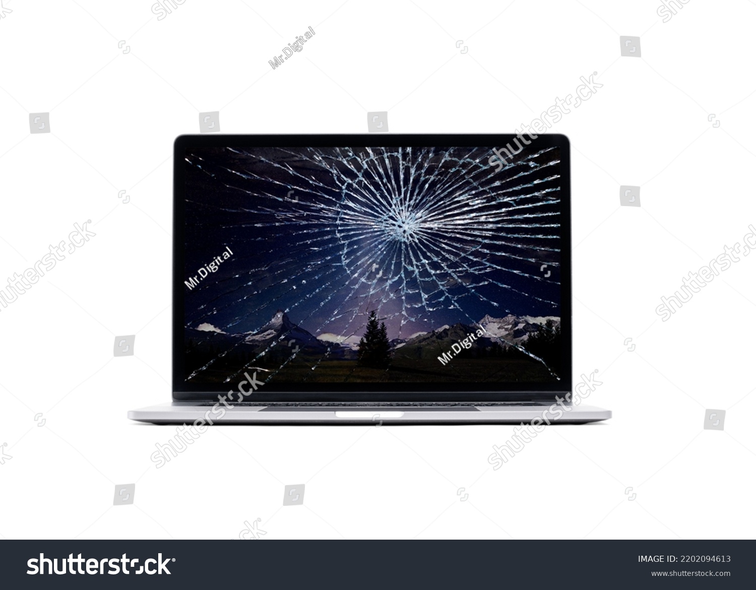 Broken Screen Laptop - Broken Screen MacBook - Laptop Cracked Screen #2202094613