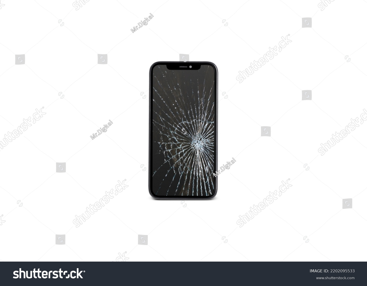 Broken Cracked Screen Mobile - iPhone 12 Broken Screen #2202095533