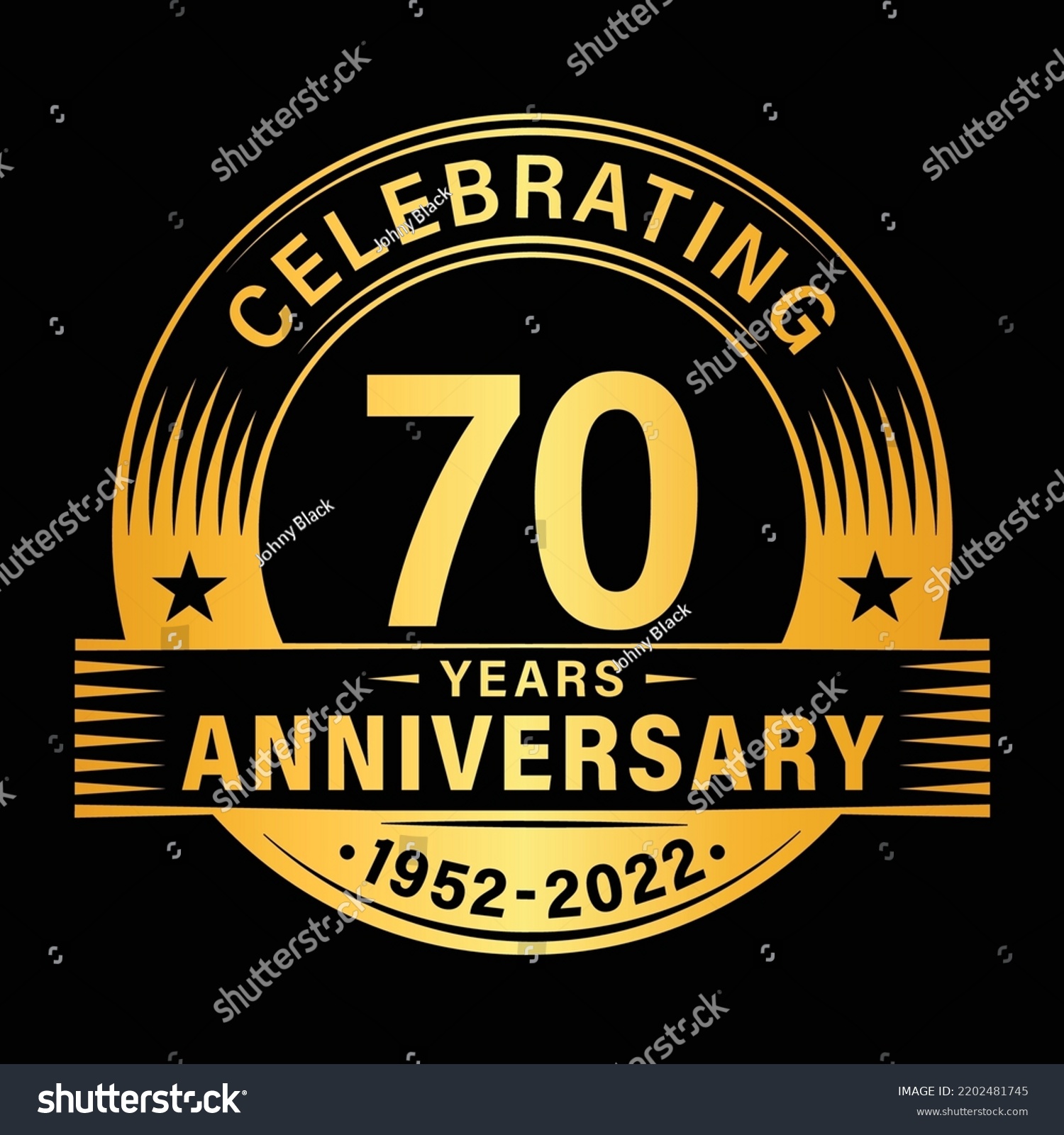 70 years anniversary celebration design template - Royalty Free Stock ...