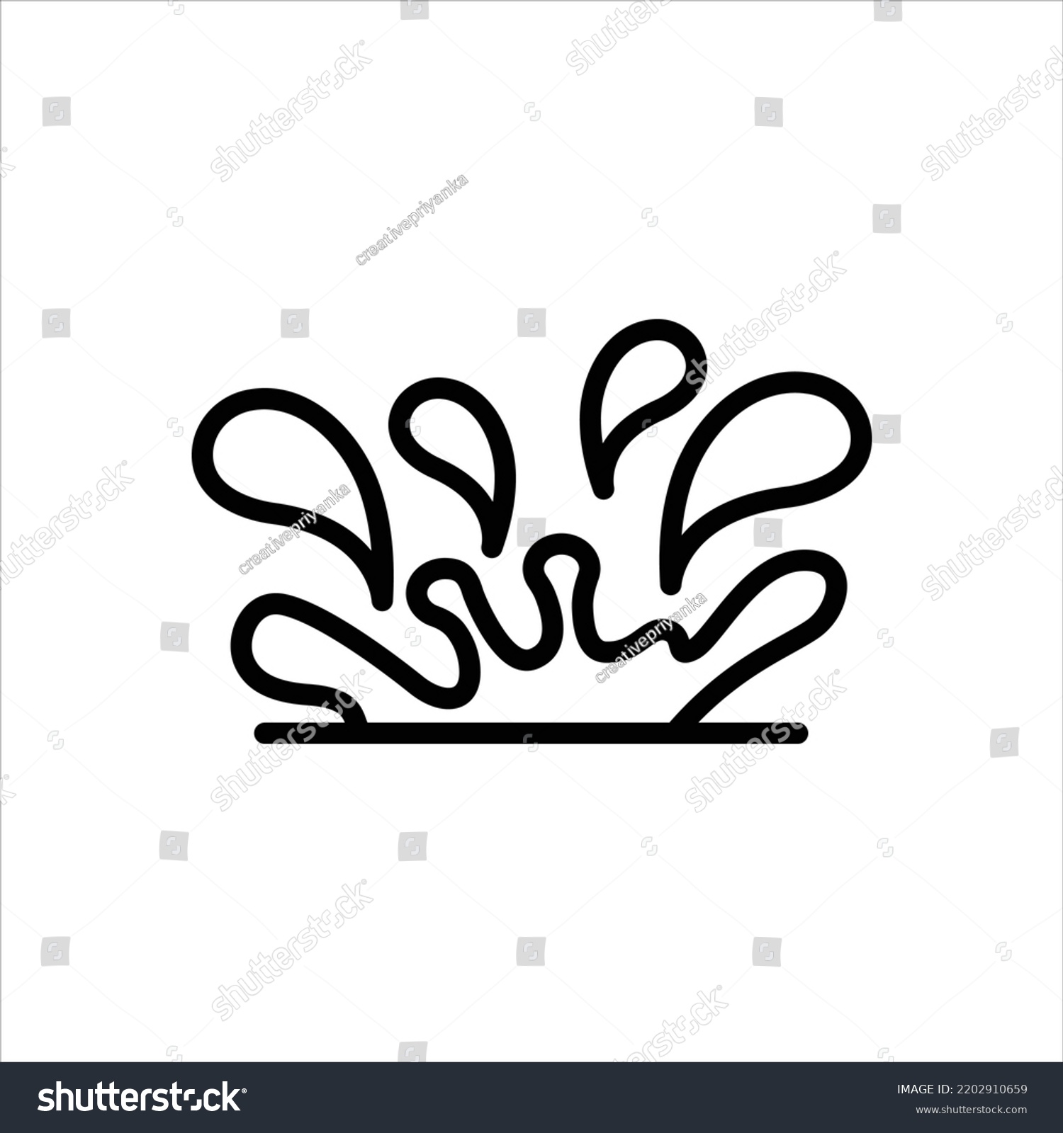 Vector black line icon for squirting - Royalty Free Stock Vector ...