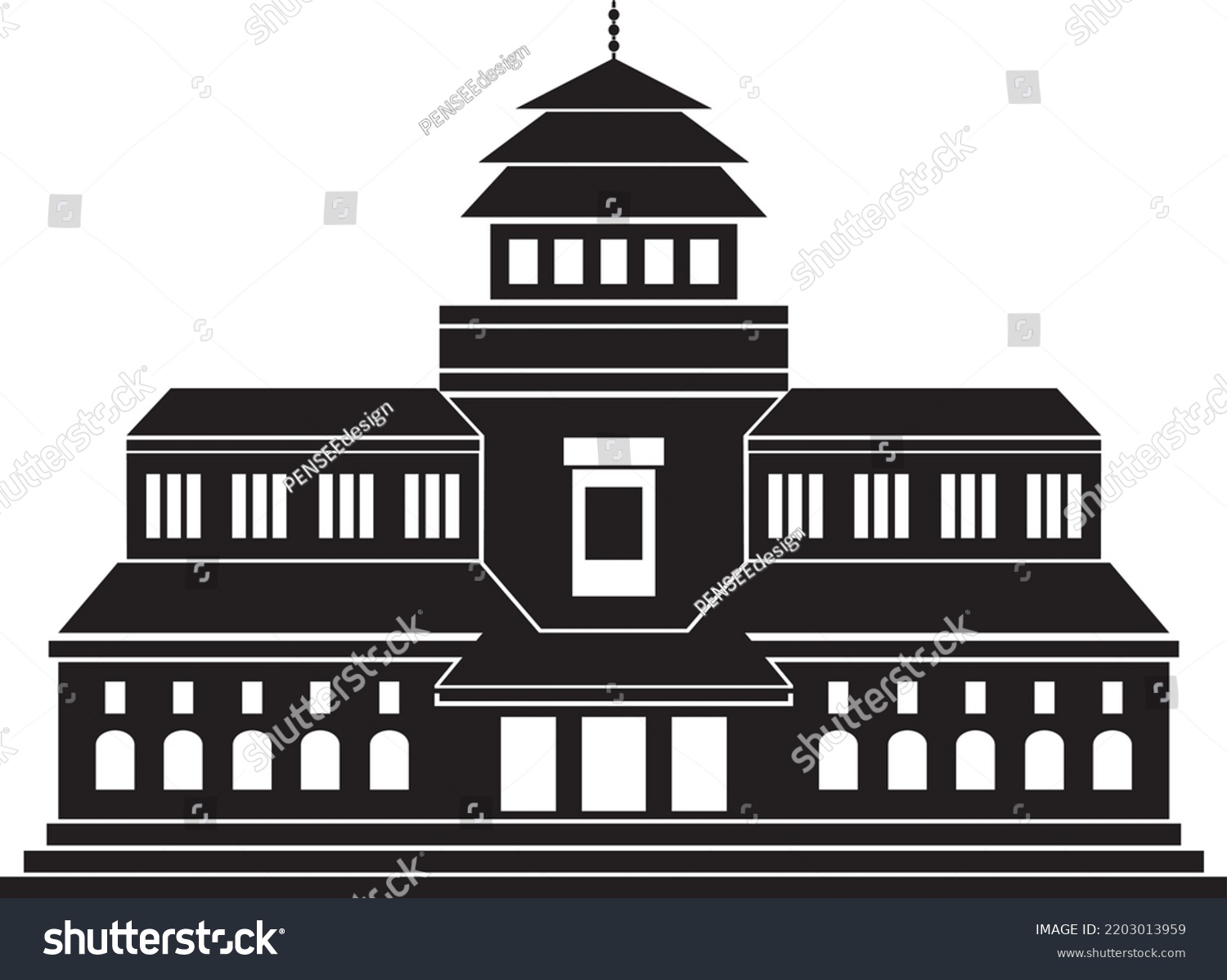 Gedung Sate Bandung Landmark Of Bandung City Royalty Free Stock Vector 2203013959 7009