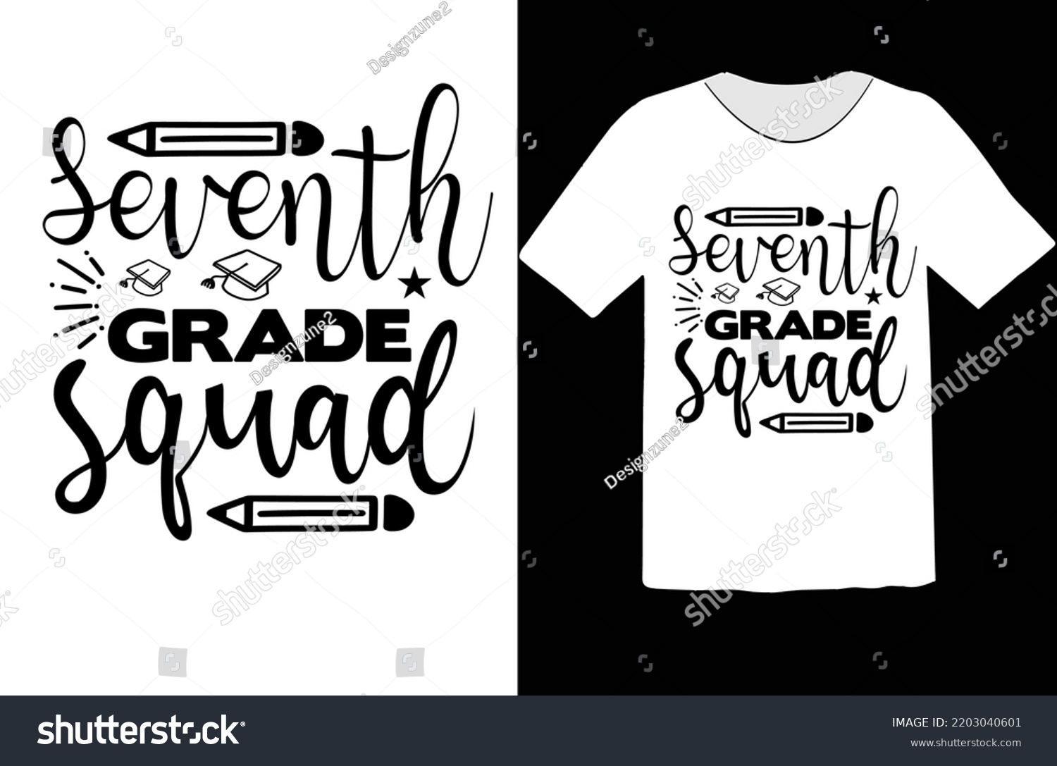 Seventh grade squad svg design - Royalty Free Stock Vector 2203040601