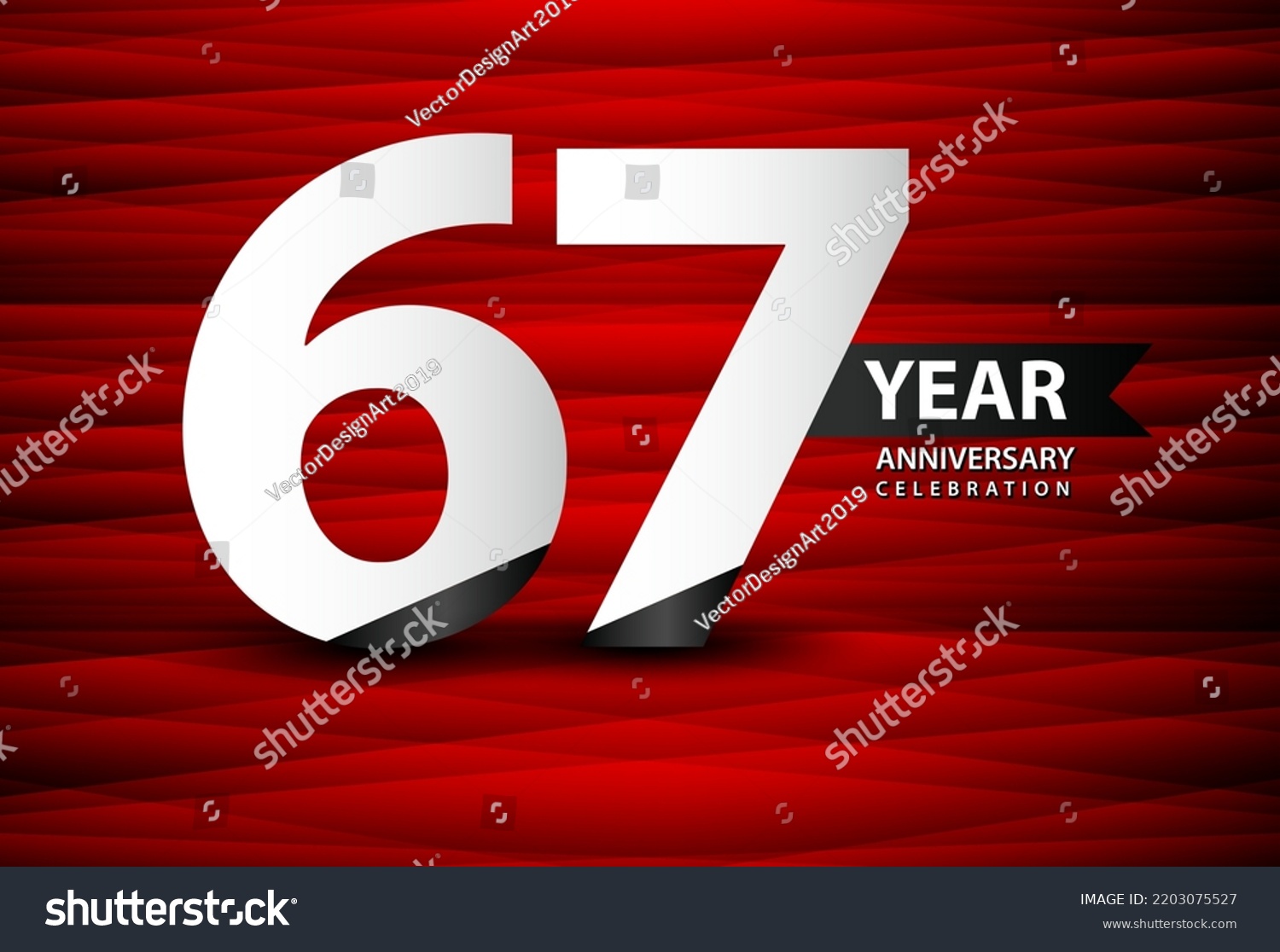 67 Year Anniversary Celebration Logo Vector On - Royalty Free Stock ...