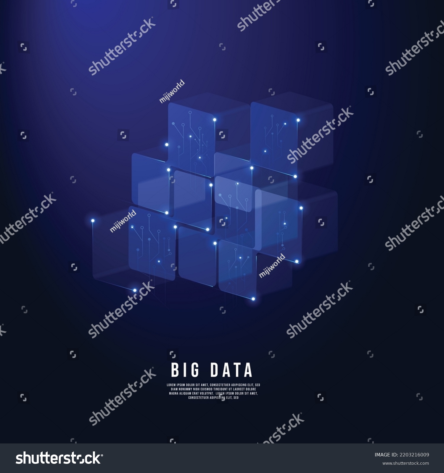 Big Data in Blue Abstract Background - Royalty Free Stock Vector ...