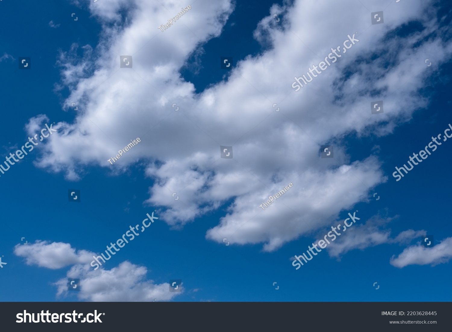 white clouds in the blue sky. cumulus. #2203628445